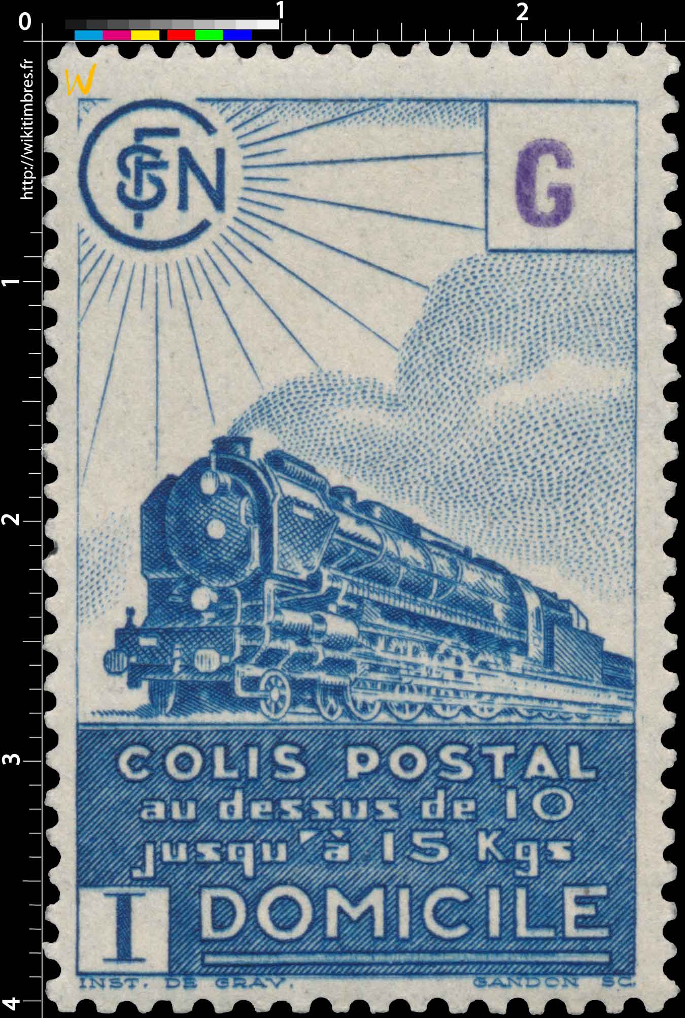 1945 COLIS POSTAL au dessus de 10 Jusqu'à 15Kgs domicile