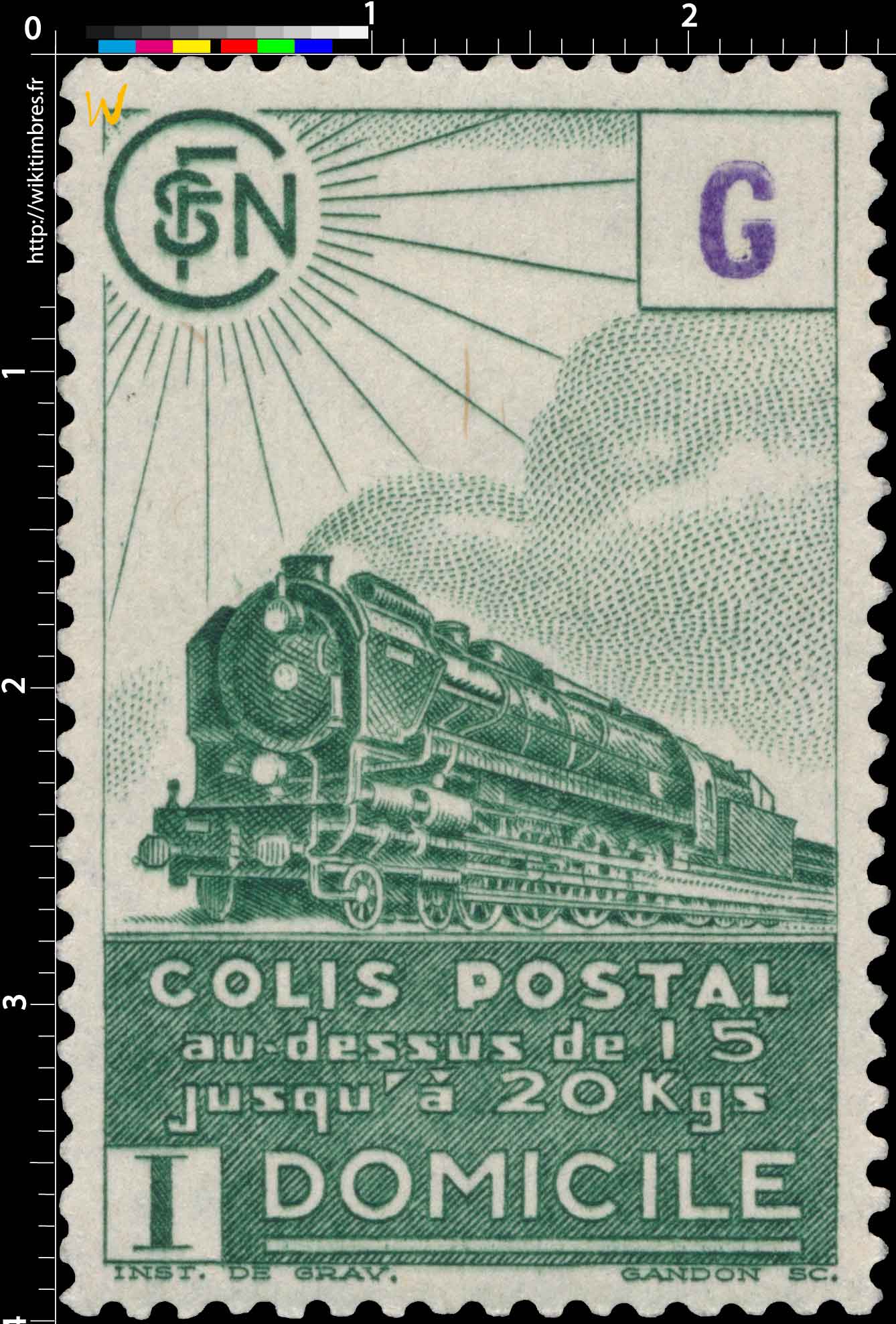 1945 COLIS POSTAL au dessus de 15 Jusqu'à 20Kgs domicile