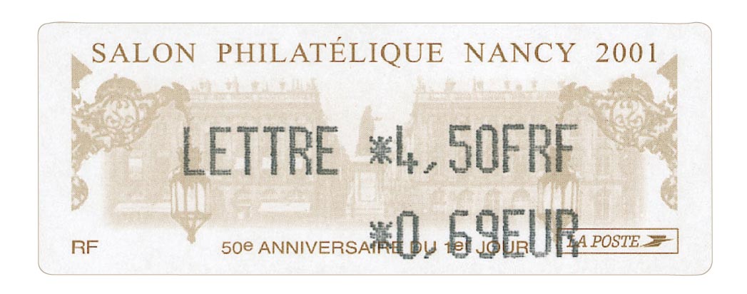 2001 SALON PHILATÉLIQUE NANCY 50e ANNIVERSAIRE DU 1ER JOUR