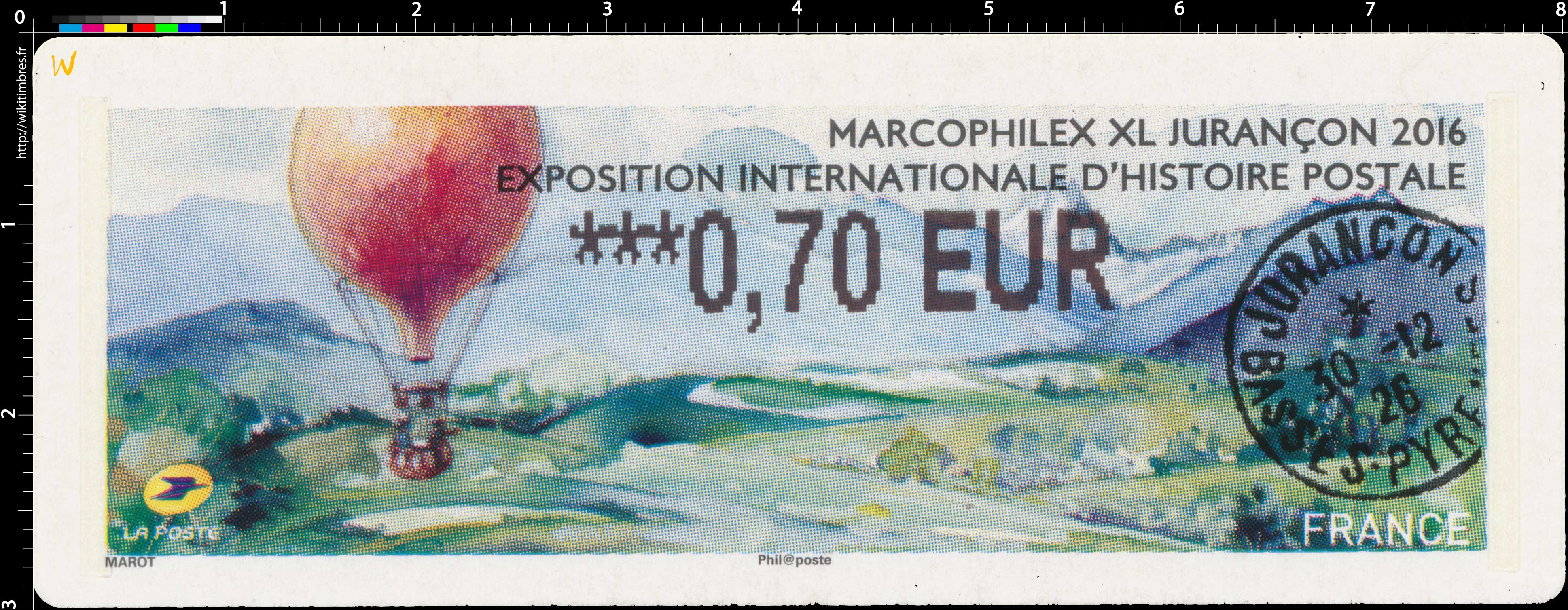 Marcophilex XL 2016 Jurançon exposition internationale d’histoire postale