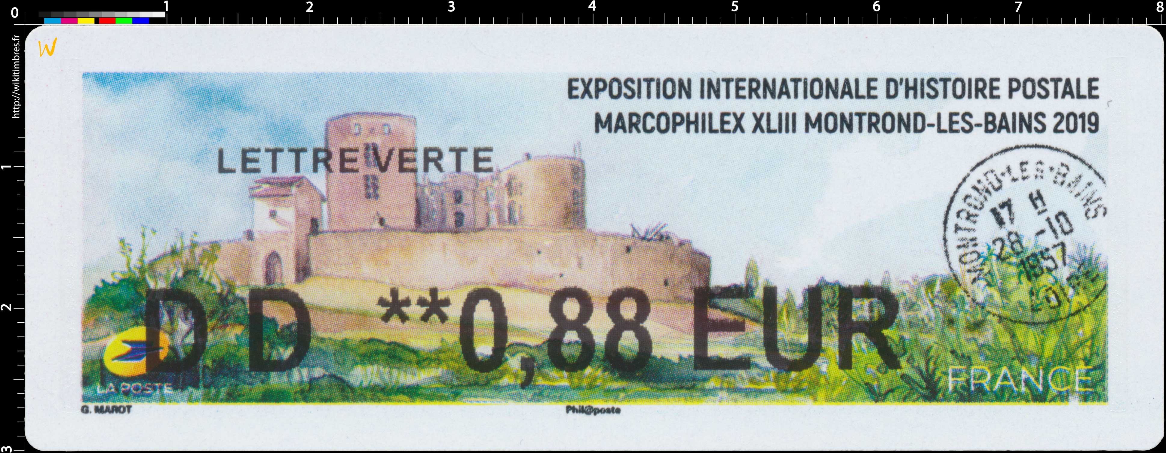 2019 Exposition internationale d'histoire postale Marcophilex XLIII Montrond-Les-Bains 2019