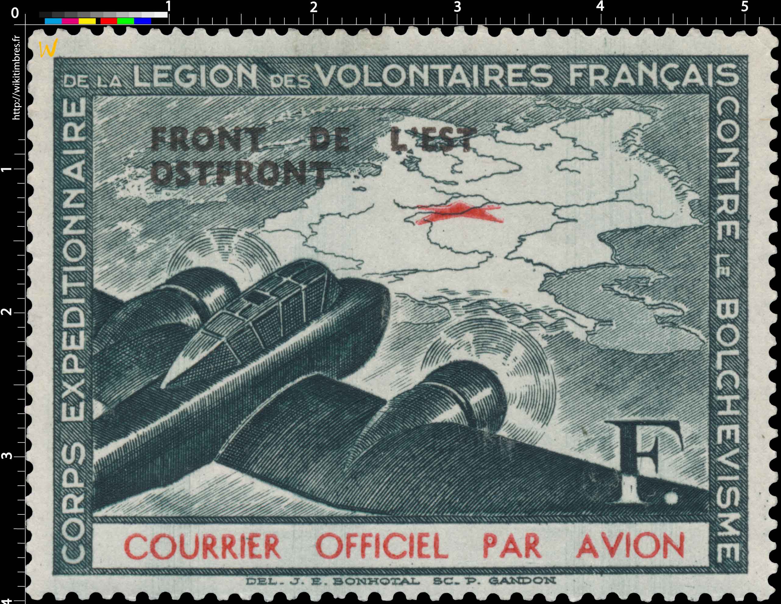 1942 CORPS EXPÉDITIONNAIRE DE LA LÉGION DES VOLONTAIRES Français CONTRE LE BOLCHEVISME Courrier officiel par avion