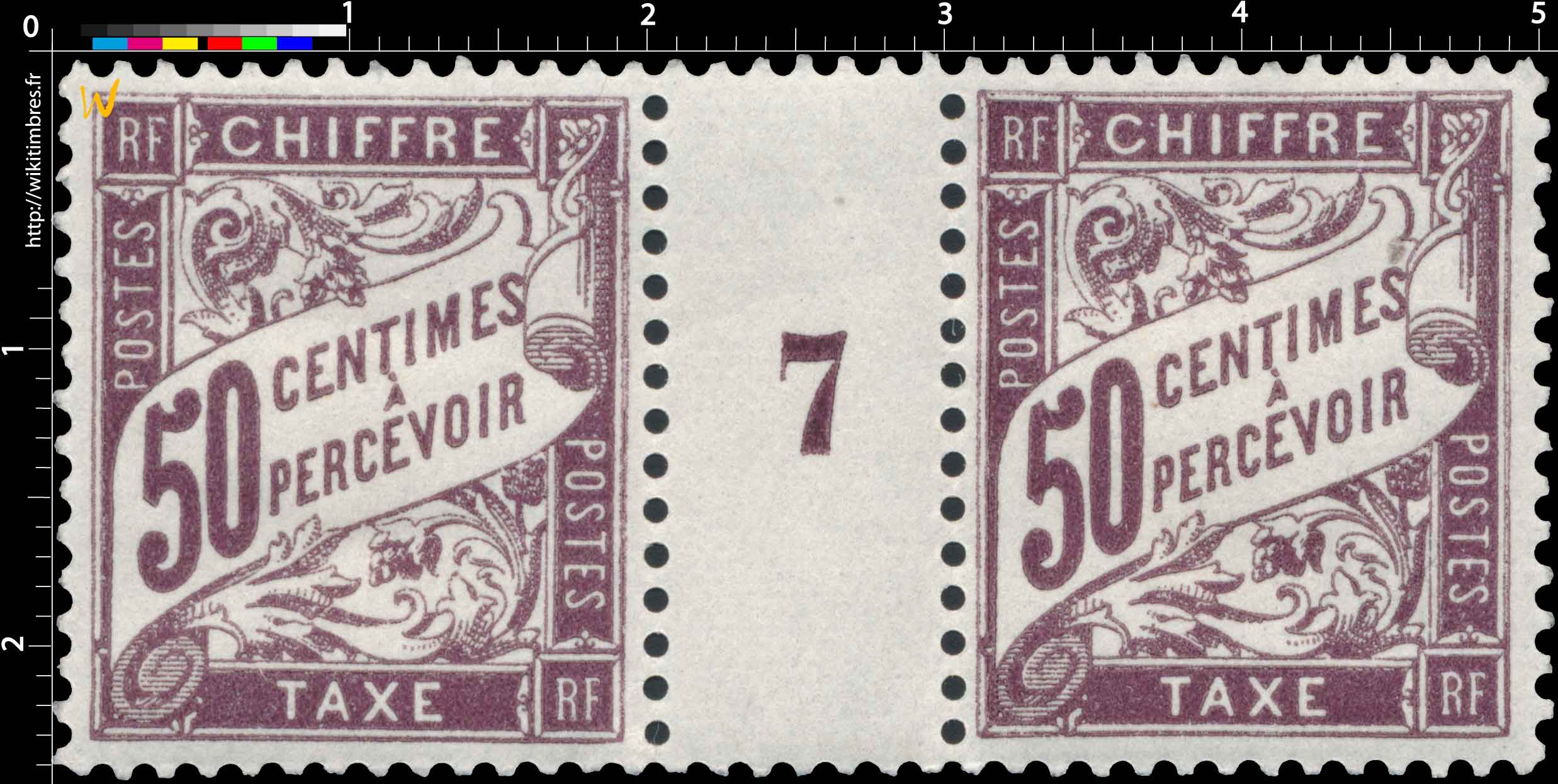 CHIFFRE TAXE A PERCEVOIR - type Duval