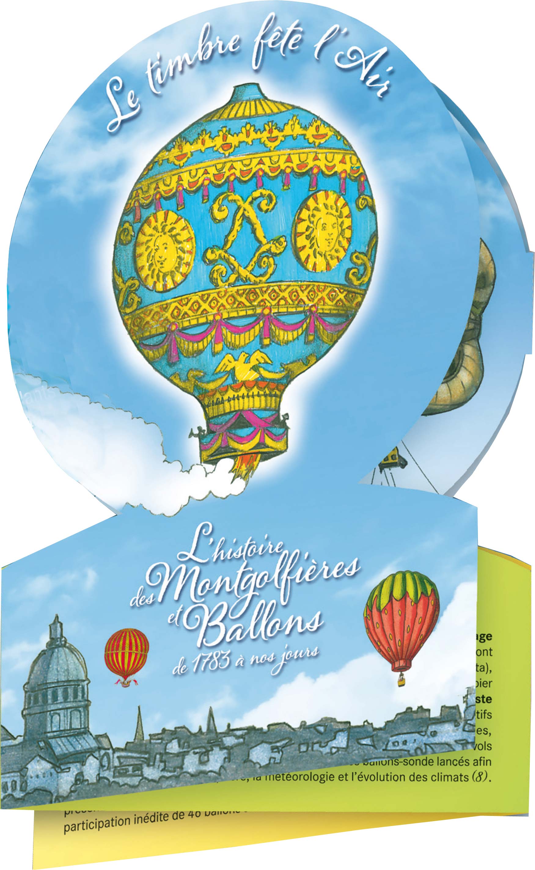 2013 Le timbre fête l’air - L'histoire des montgolfières et ballons de 1783 à nos jours