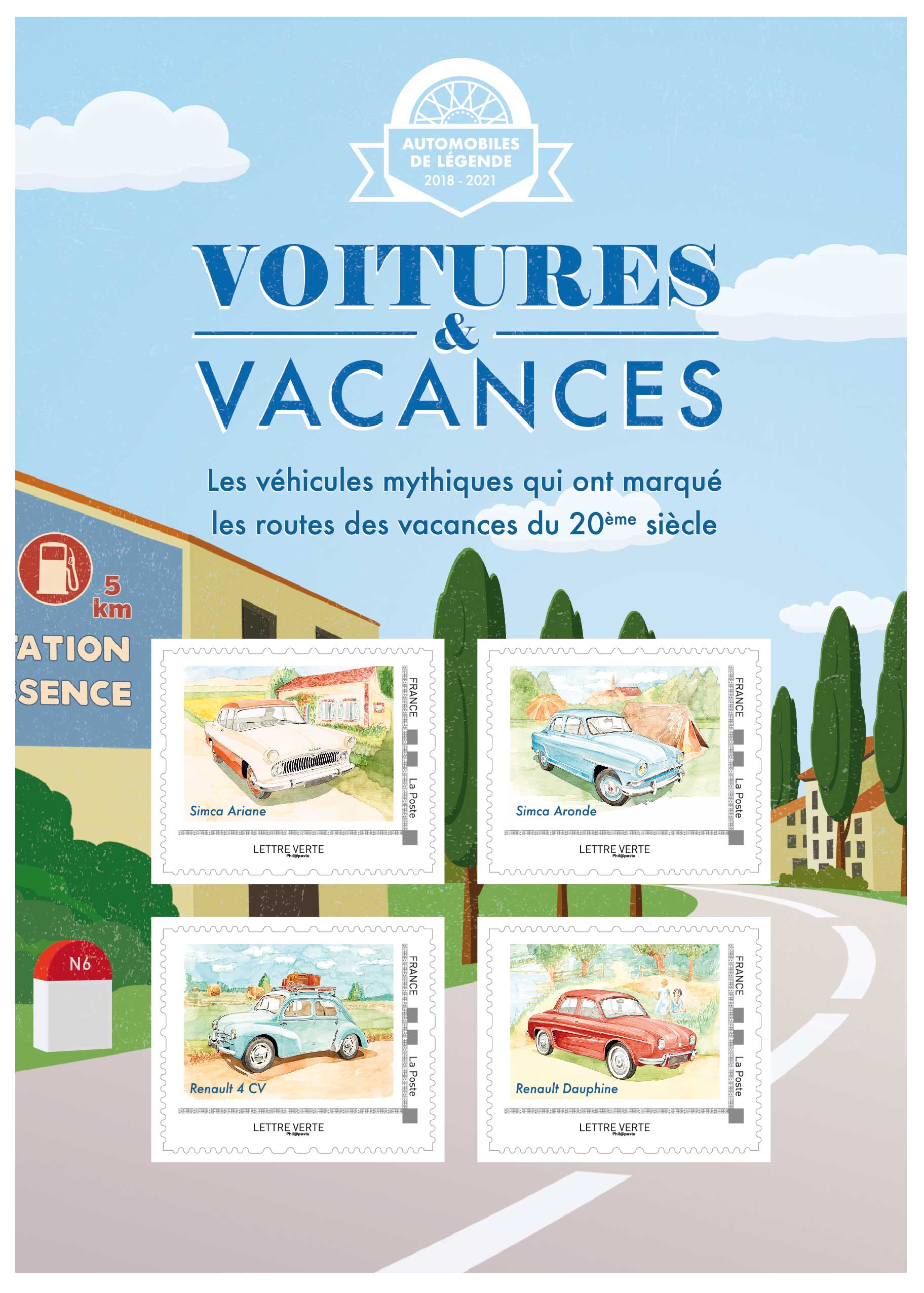 2020 Voitures & Vacances - Simca Ariane - Aronde - Renault 4 CV - Renault Dauphine