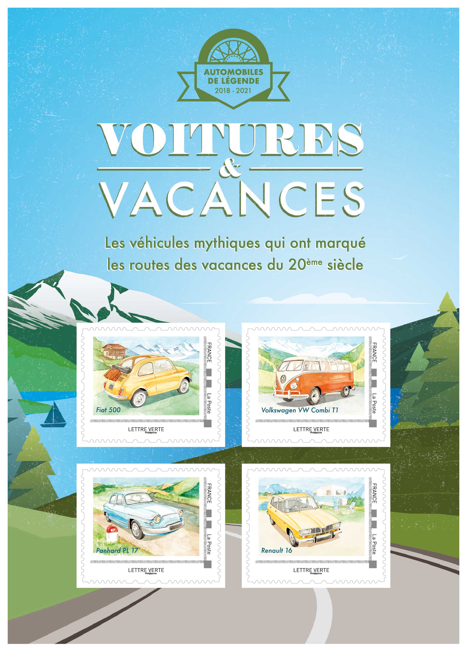 2020 Voitures & Vacances - Fiat 500 – Volkswagen VW Combi T 1 – Panhard PL 17 – Renault 16