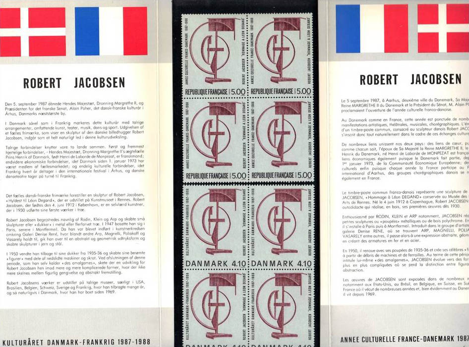 POCHETTE 1988 émission commune France - Danemark