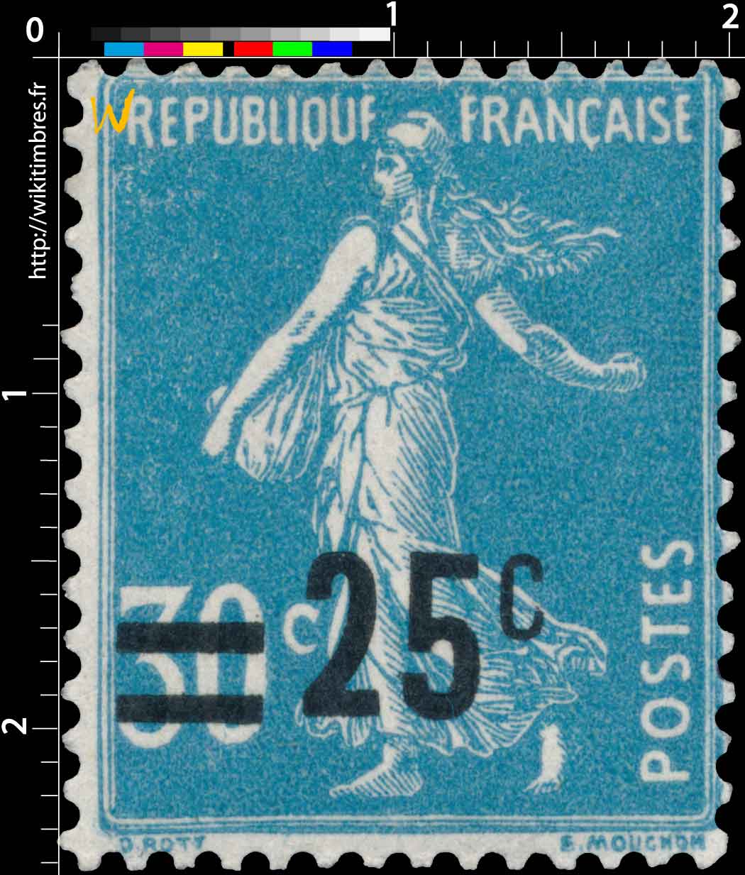 1926 Sans légende particulière - type semeuse camée surchargé
