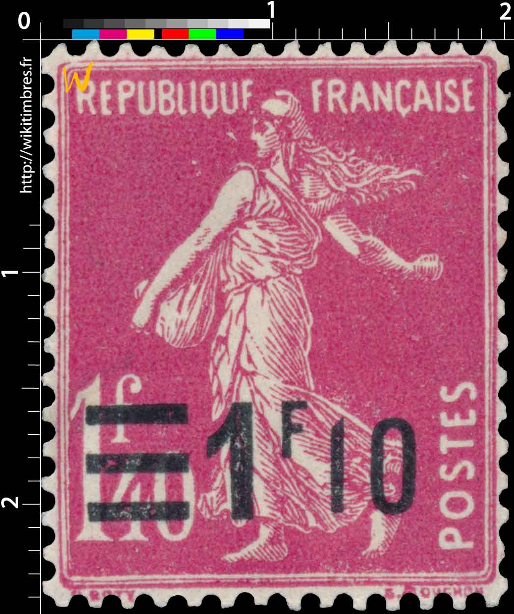 1926 Sans légende particulière - type semeuse camée surchargé