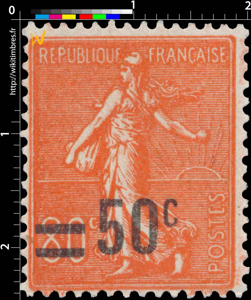 1927 Sans légende particulière - type semeuse lignée / surchargé 