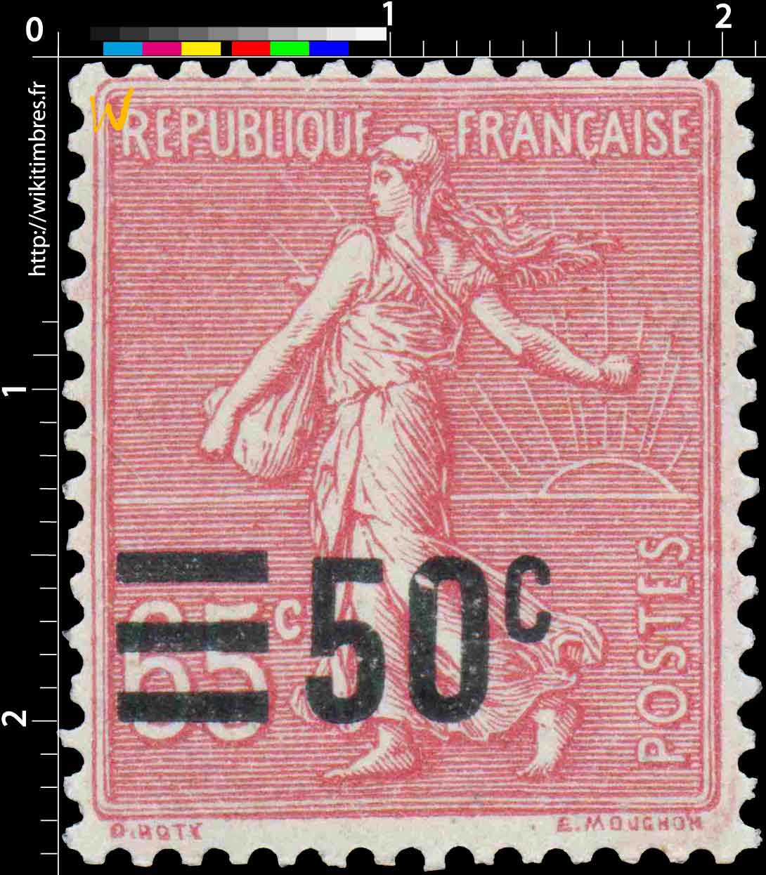 1927 Sans légende particulière - type semeuse lignée / surchargé 
