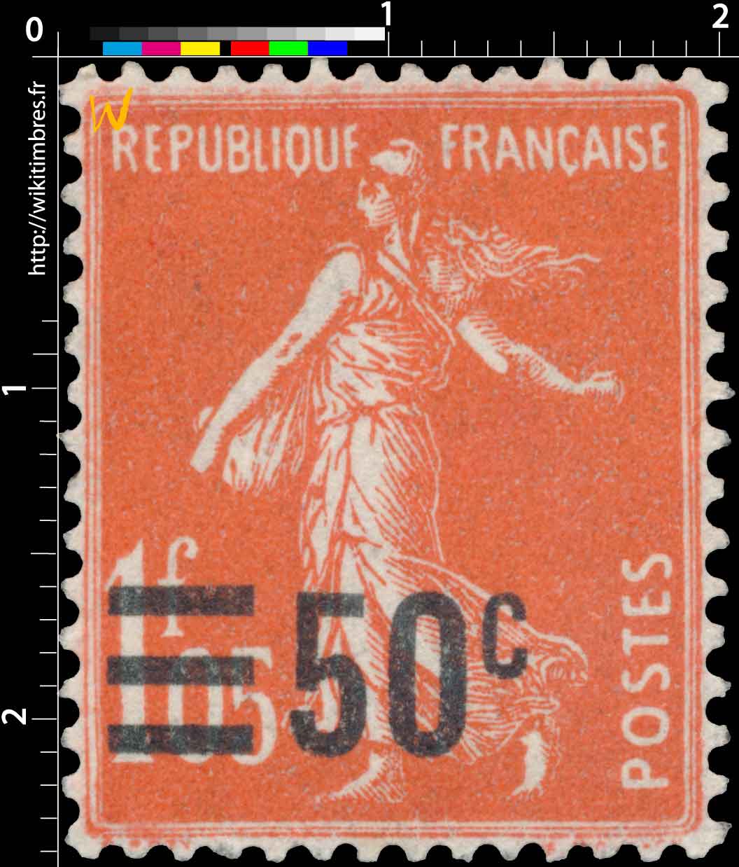 1927 Sans légende particulière - type semeuse camée surchargé