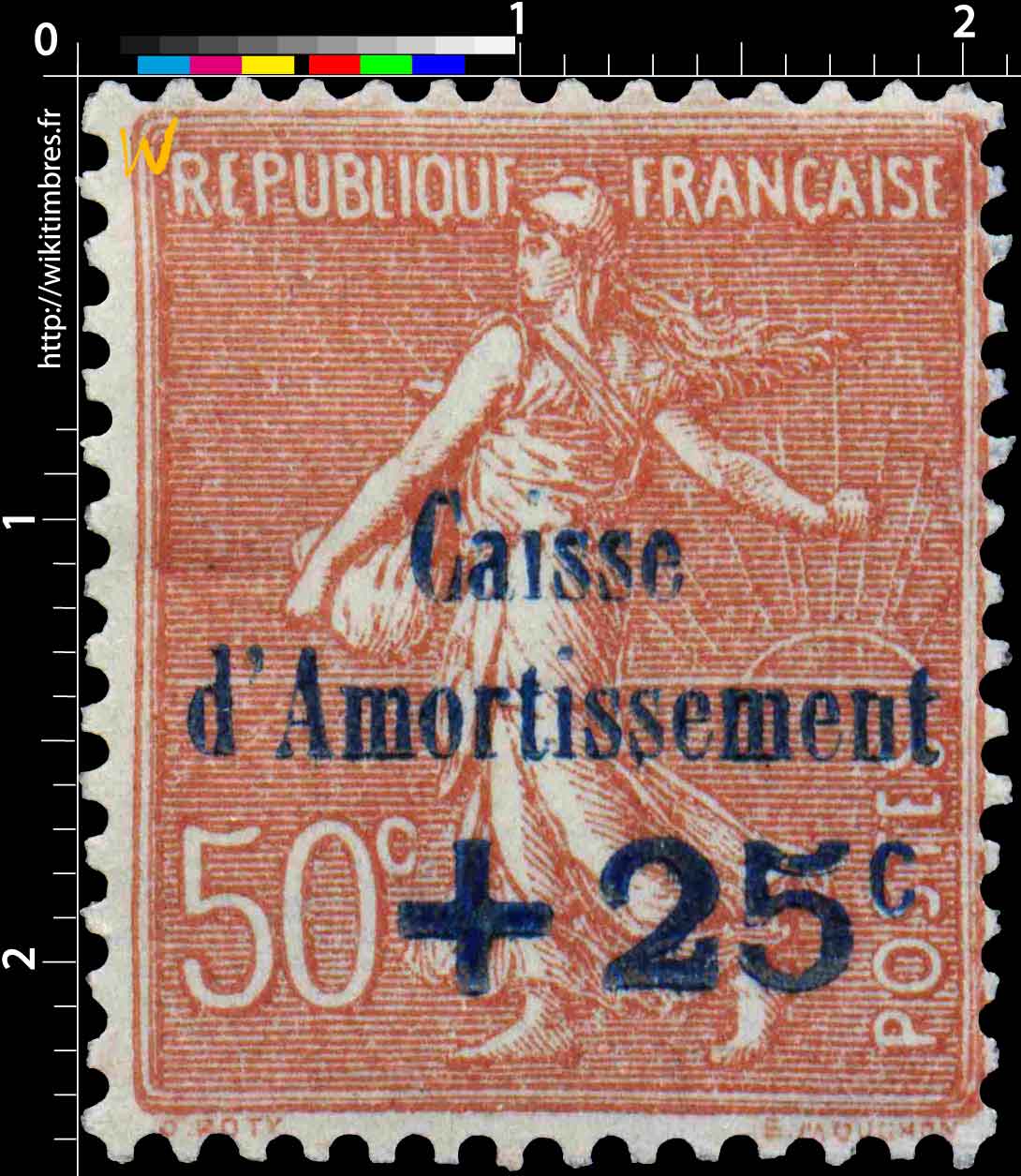 1928 Caisse d'Amortissement - type semeuse lignée / surchargé 