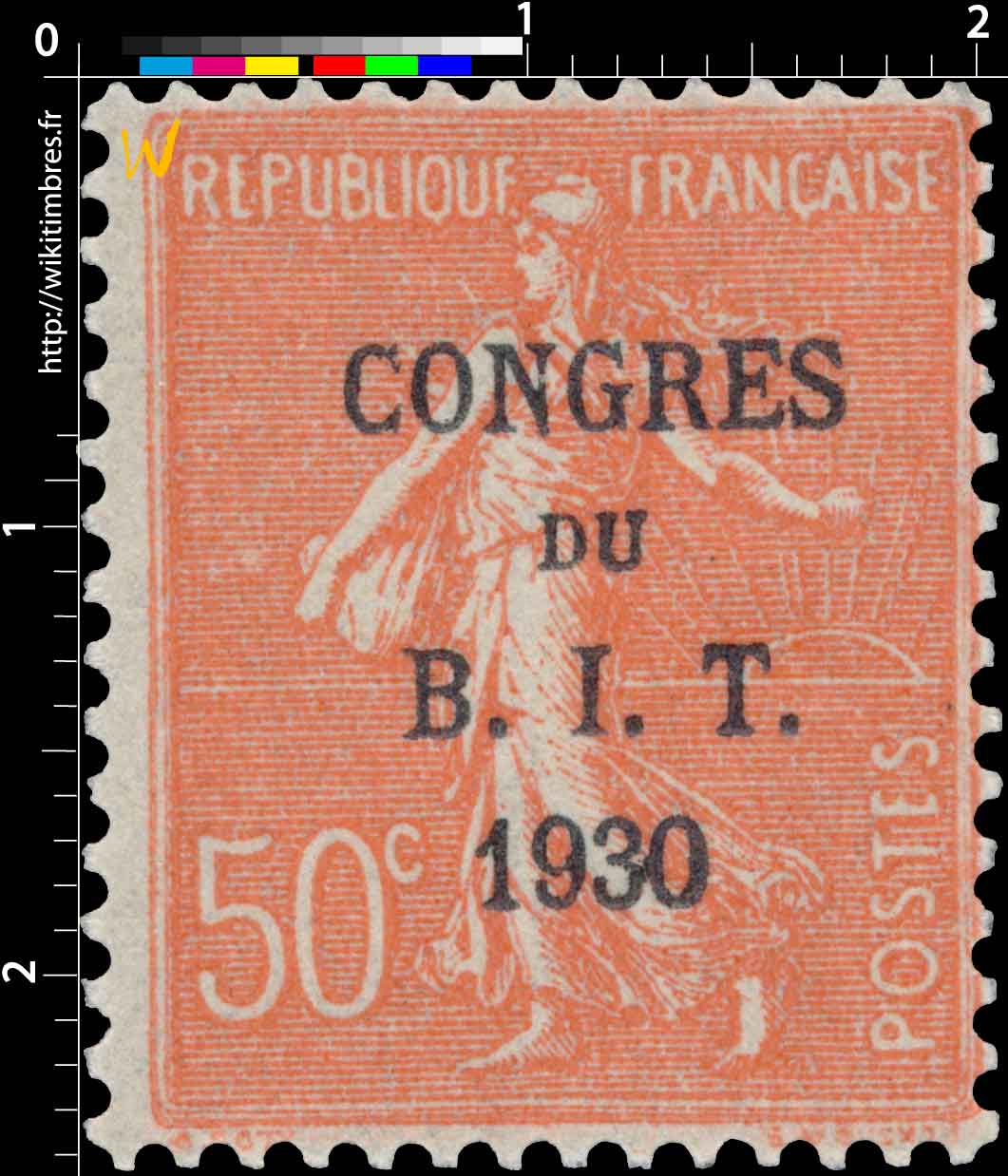 1930 CONGRES DU B.I.T. 1930 - type semeuse lignée / surchargé 