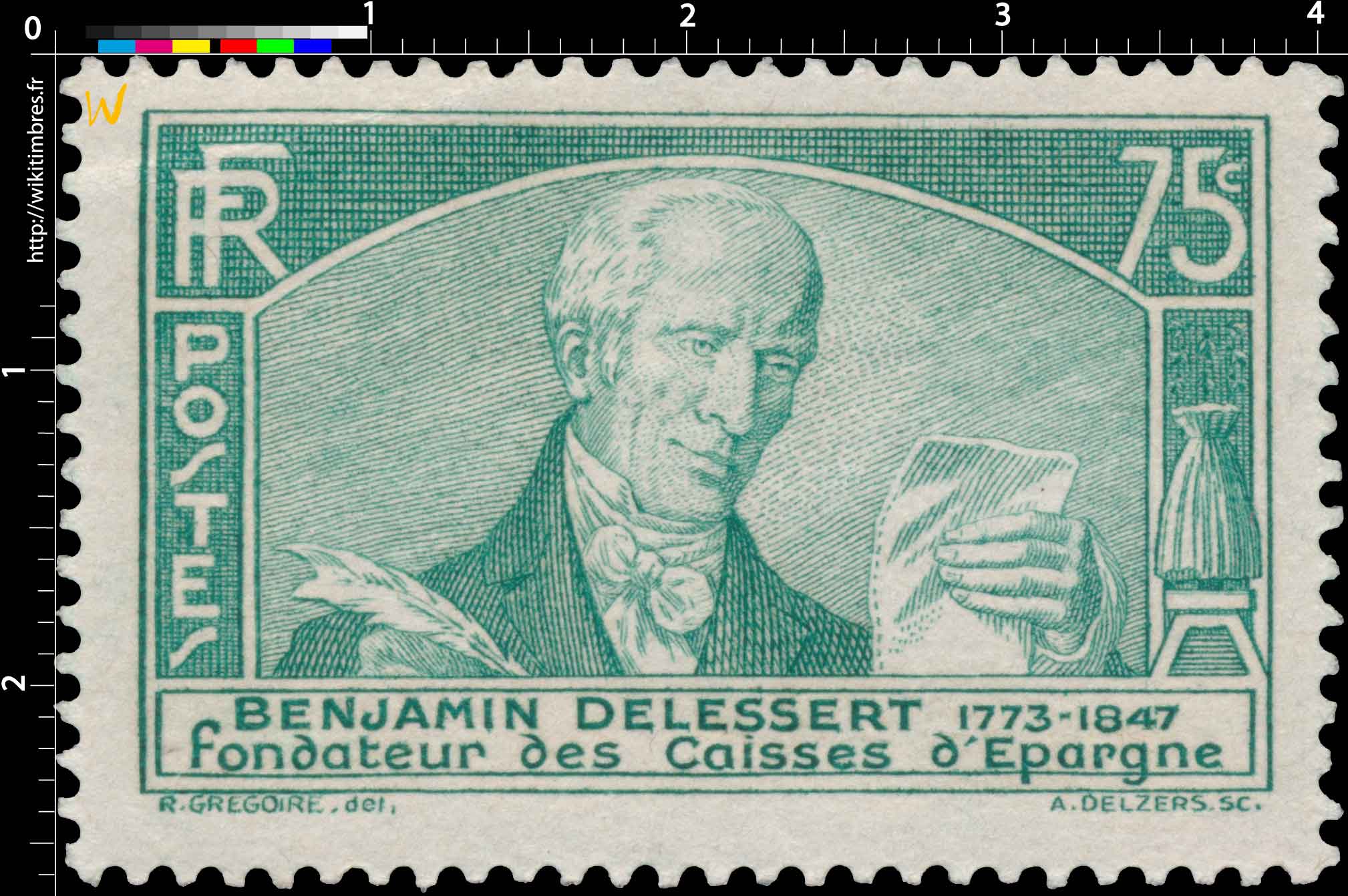 1935 BENJAMIN DELESSERT 1773-1847 fondateur des Caisses d'Épargne