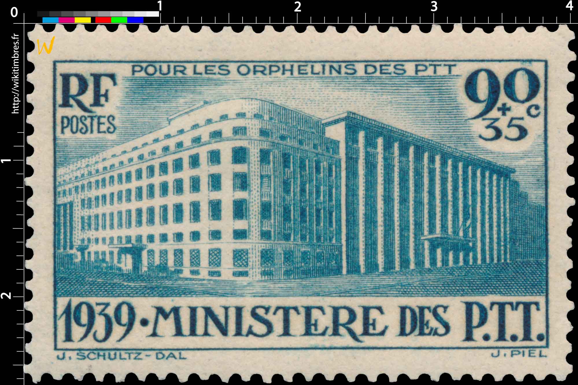 POUR LES ORPHELINS DES PTT 1939. MINISTÈRE DES P.T.T.
