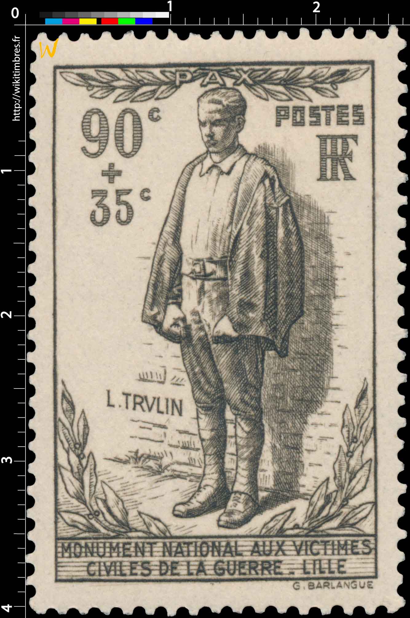 1939 L.TRULIN MONUMENT NATIONAL AUX VICTIMES CIVILES DE LA GUERRE - LILLE