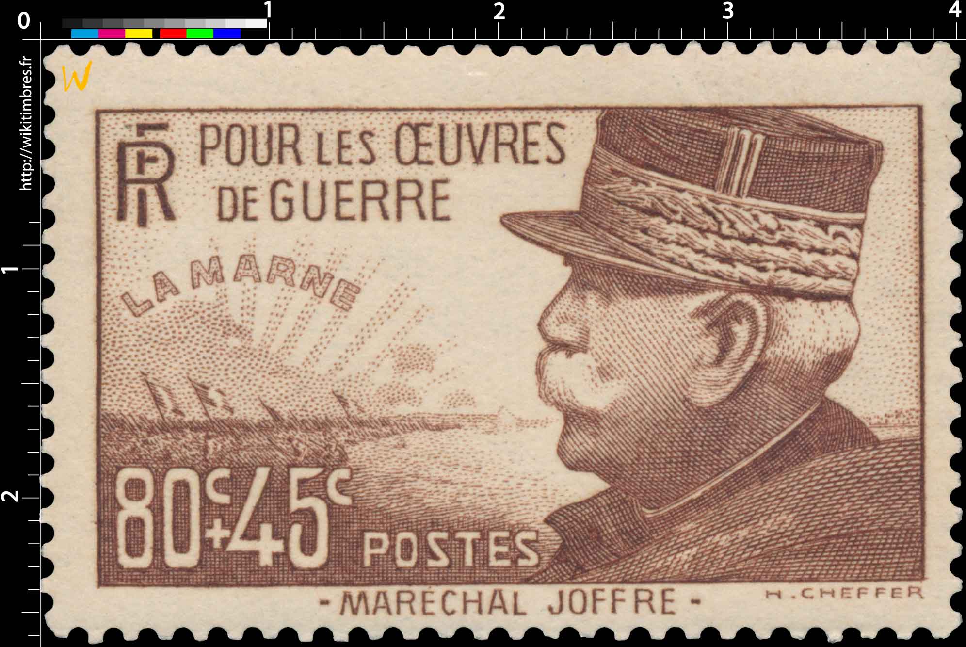 1940 POUR LES ŒUVRES DE GUERRE LA MARNE - MARÉCHAL JOFFRE-