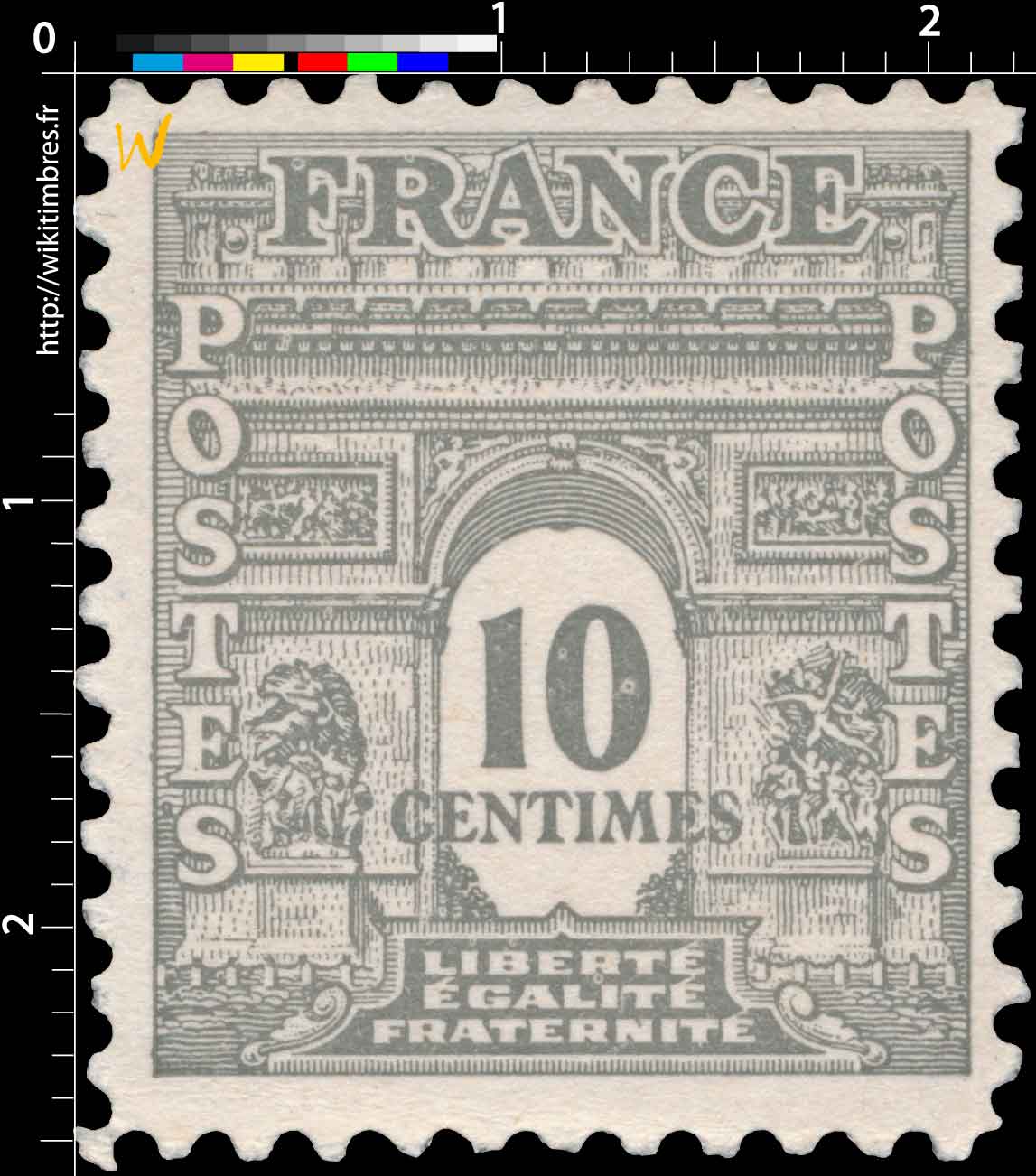 1944 LIBERTÉ ÉGALITÉ FRATERNITÉ - type arc de Triomphe