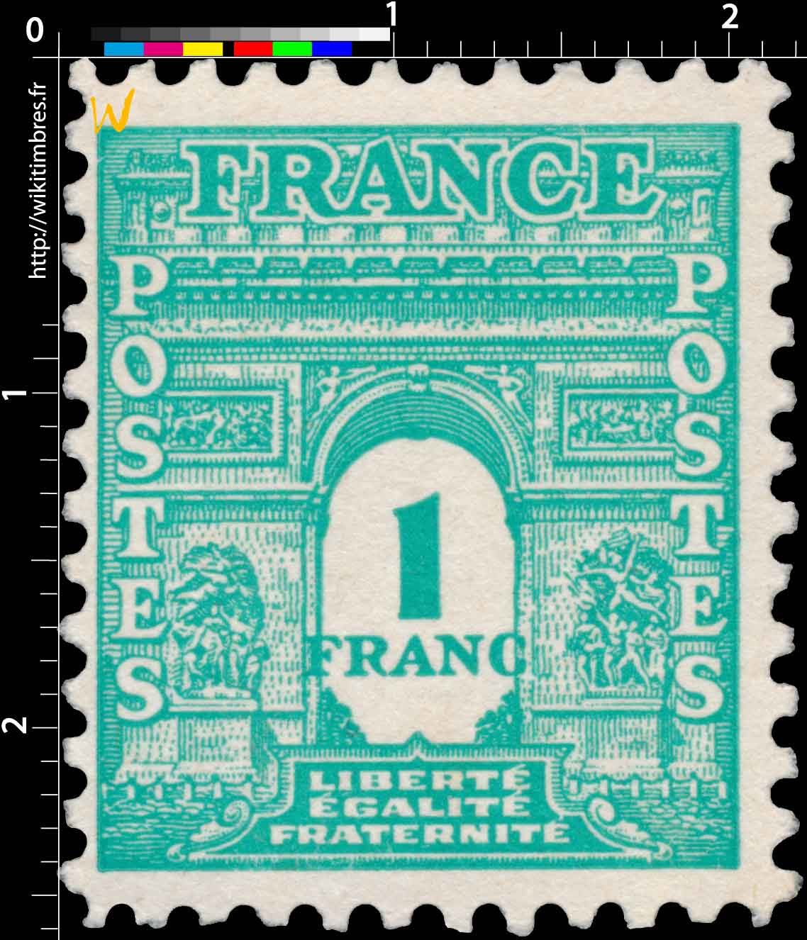 1944 LIBERTÉ ÉGALITÉ FRATERNITÉ - type arc de Triomphe