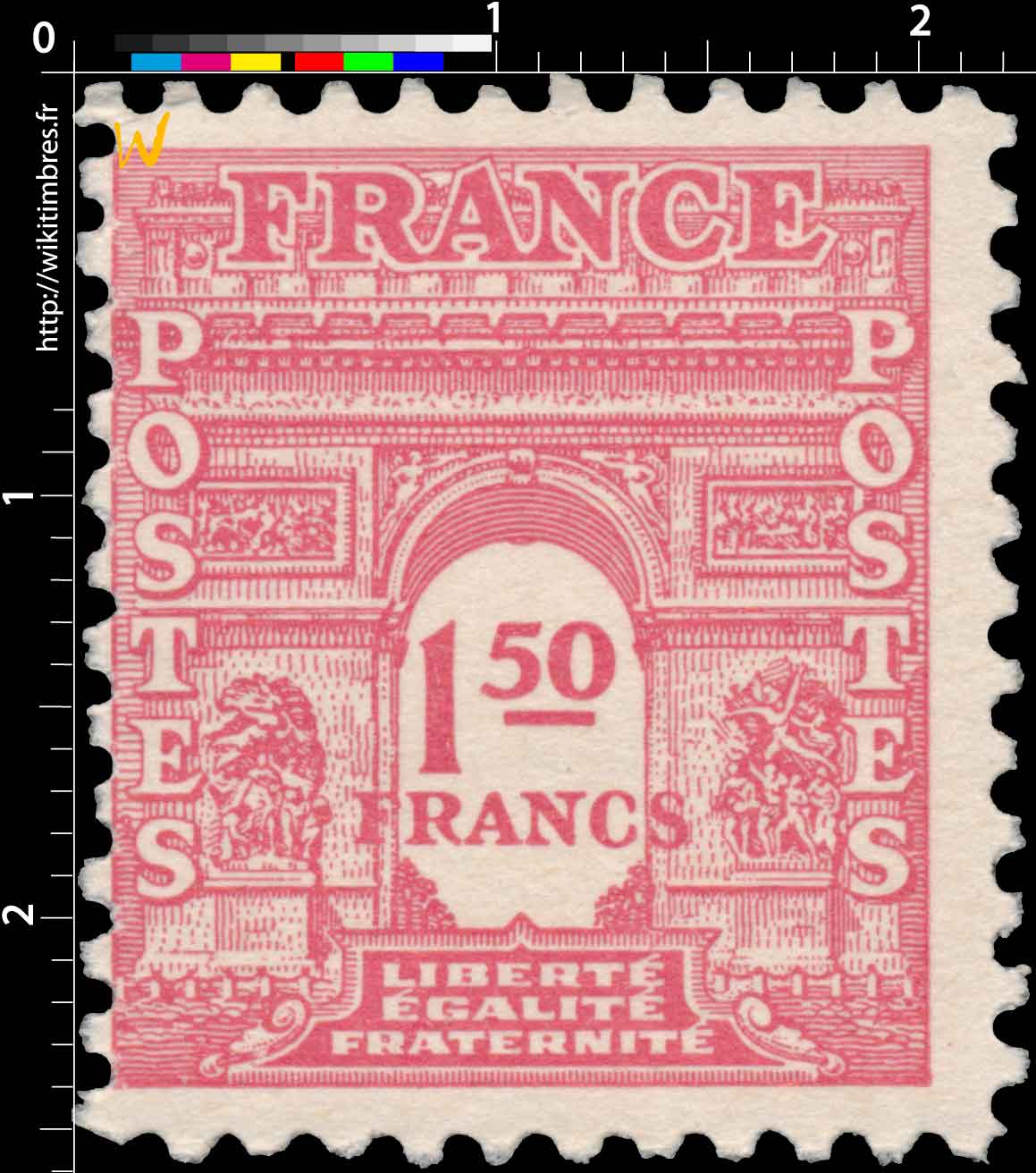 1944 LIBERTÉ ÉGALITÉ FRATERNITÉ - type arc de Triomphe