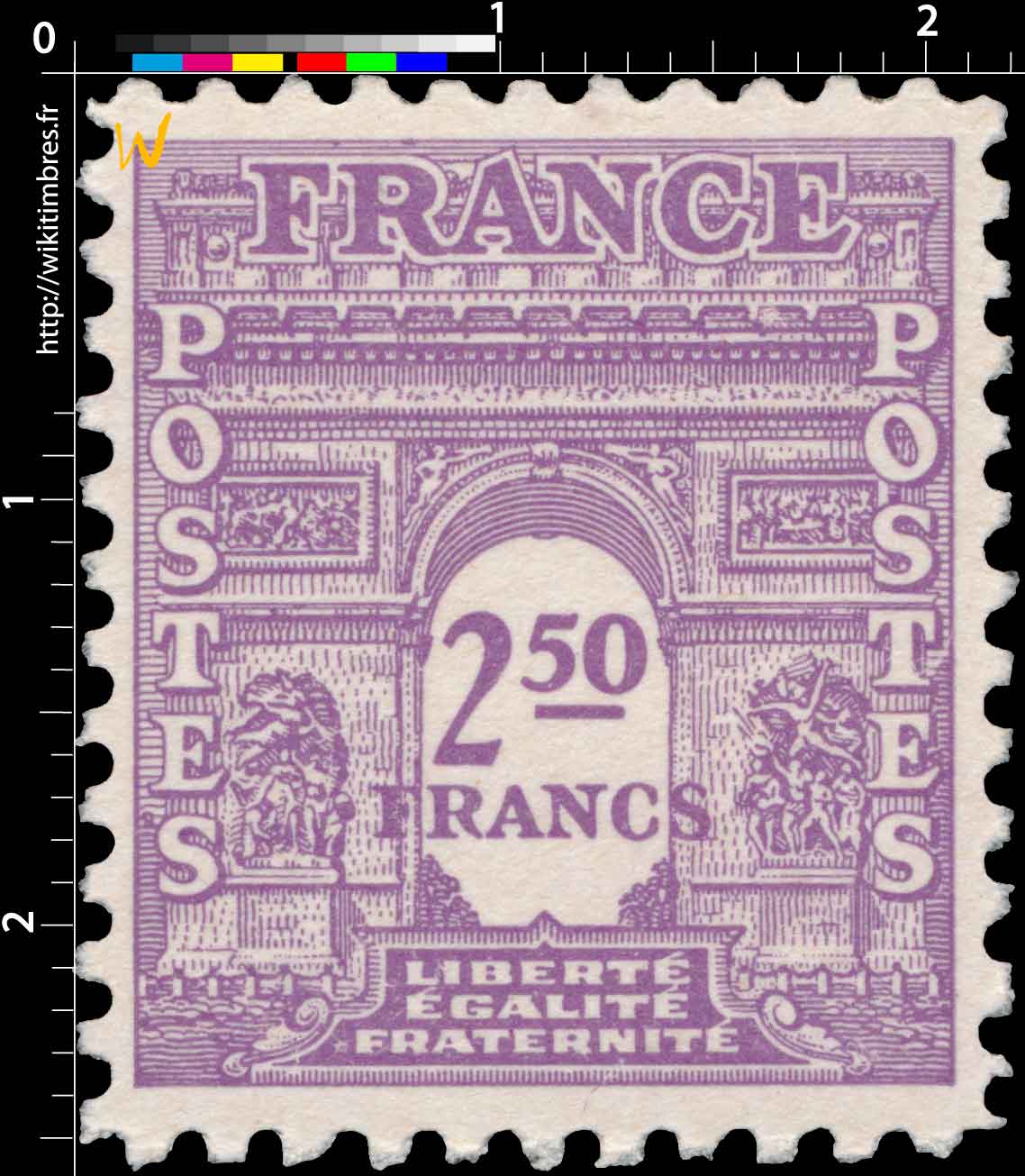 1944 LIBERTÉ ÉGALITÉ FRATERNITÉ - type arc de Triomphe