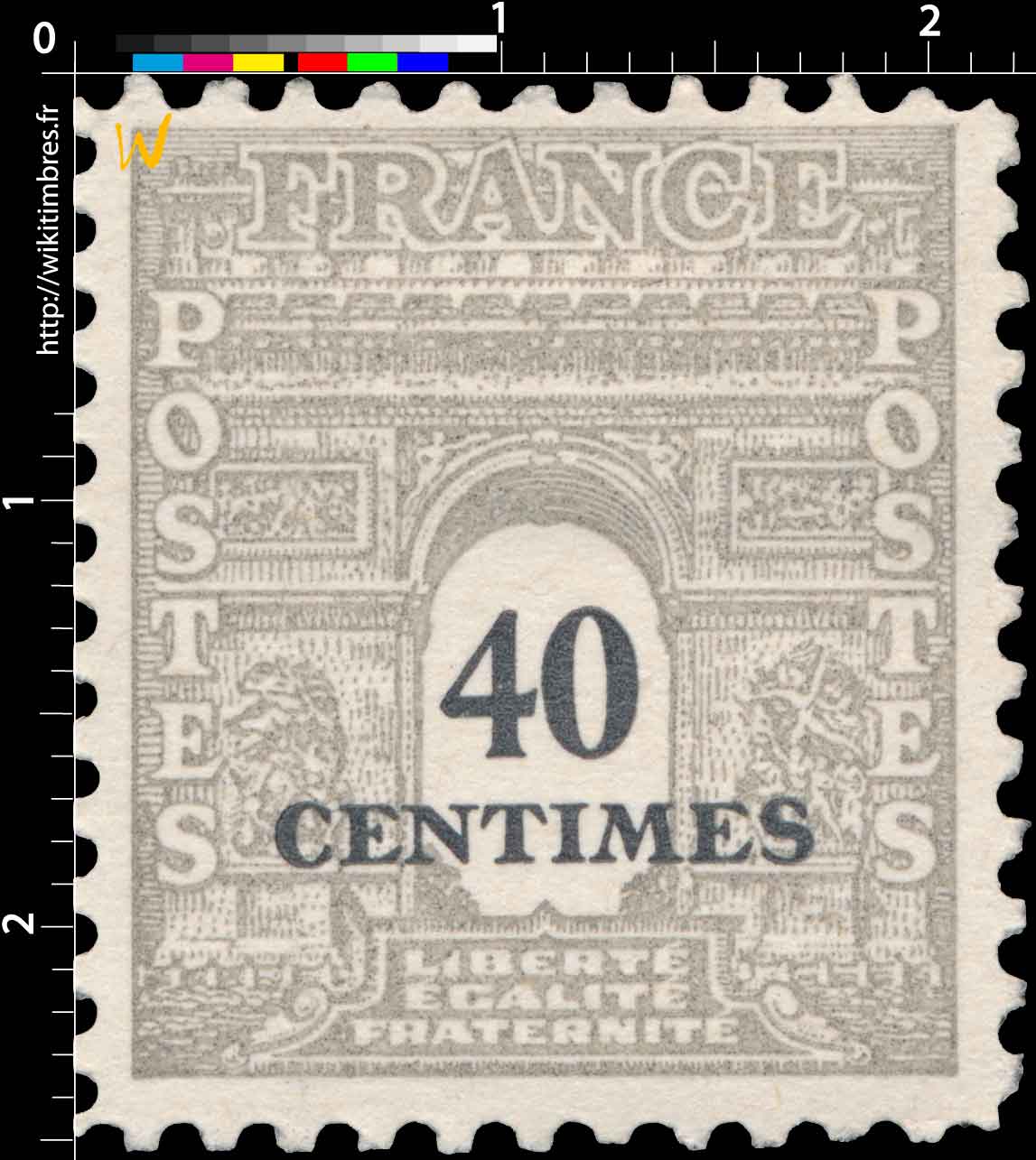 1945 LIBERTÉ ÉGALITÉ FRATERNITÉ - type arc de Triomphe