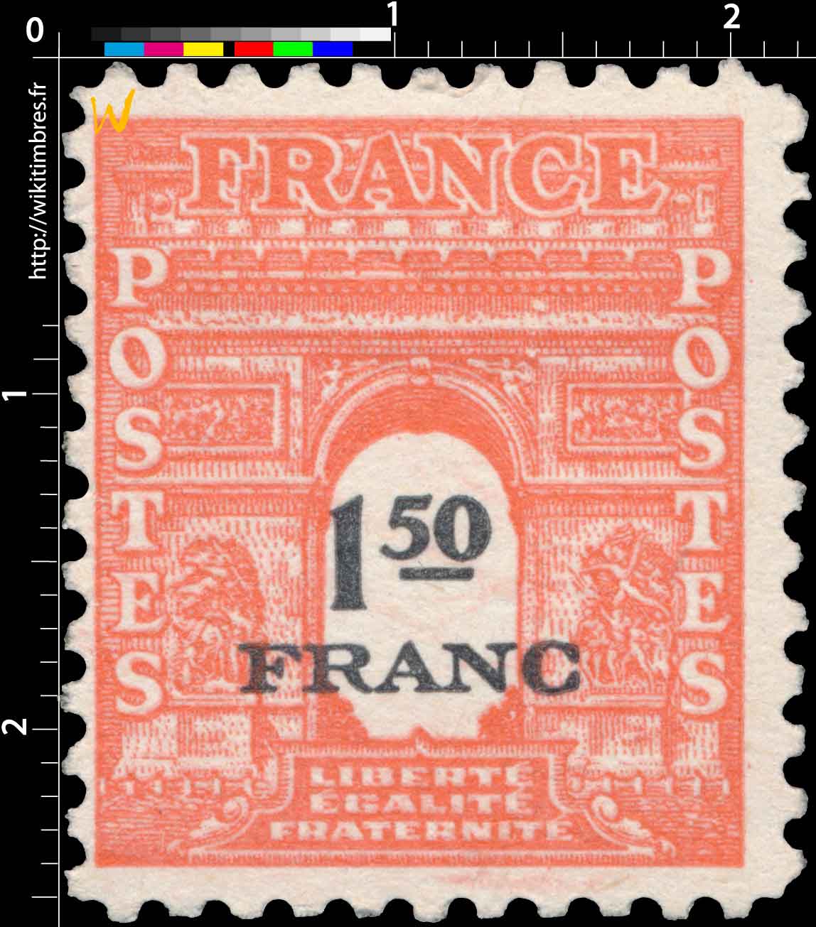 1945 LIBERTÉ ÉGALITÉ FRATERNITÉ - type arc de Triomphe