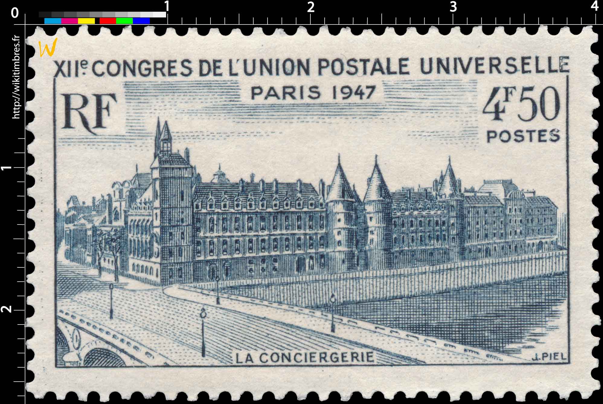 XIIe CONGRES DE L'UNION POSTALE UNIVERSELLE PARIS 1947 LA CONCIERGERIE