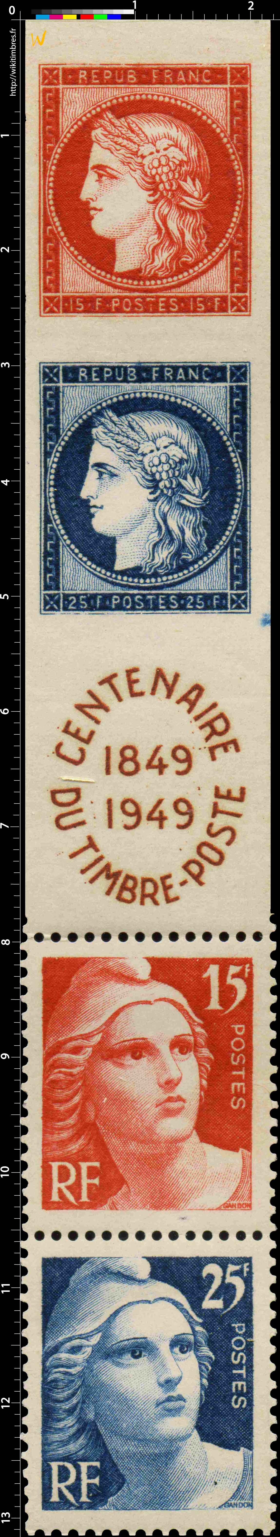 CENTENAIRE DU TIMBRE-POSTE 1849-1949