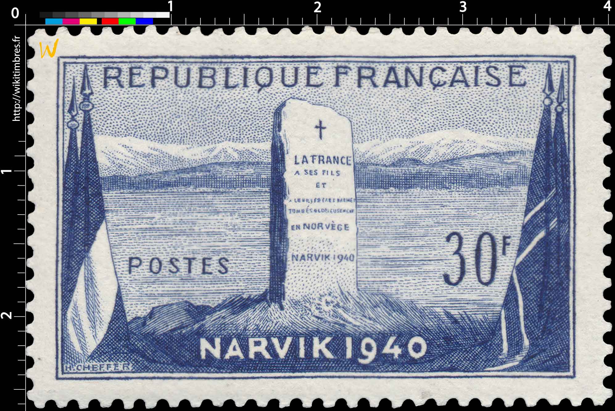 LA FRANCE A SES FILS ET A LEURS FRÈRES D'ARMES TOMBES GLORIEUSEMENT EN NORVÈGE NARVIK 1940