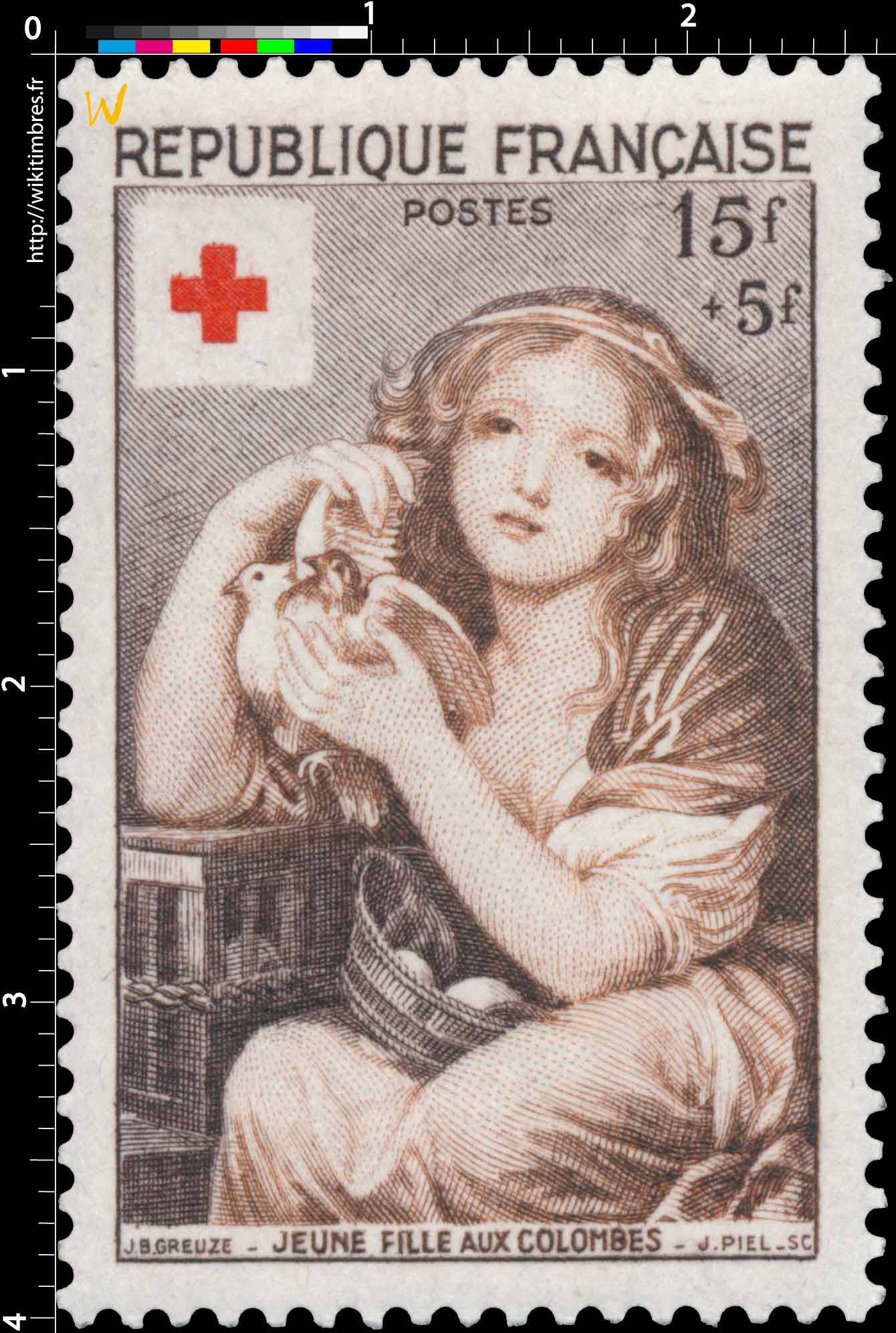 1954 JEUNE FILLE AUX COLOMBES