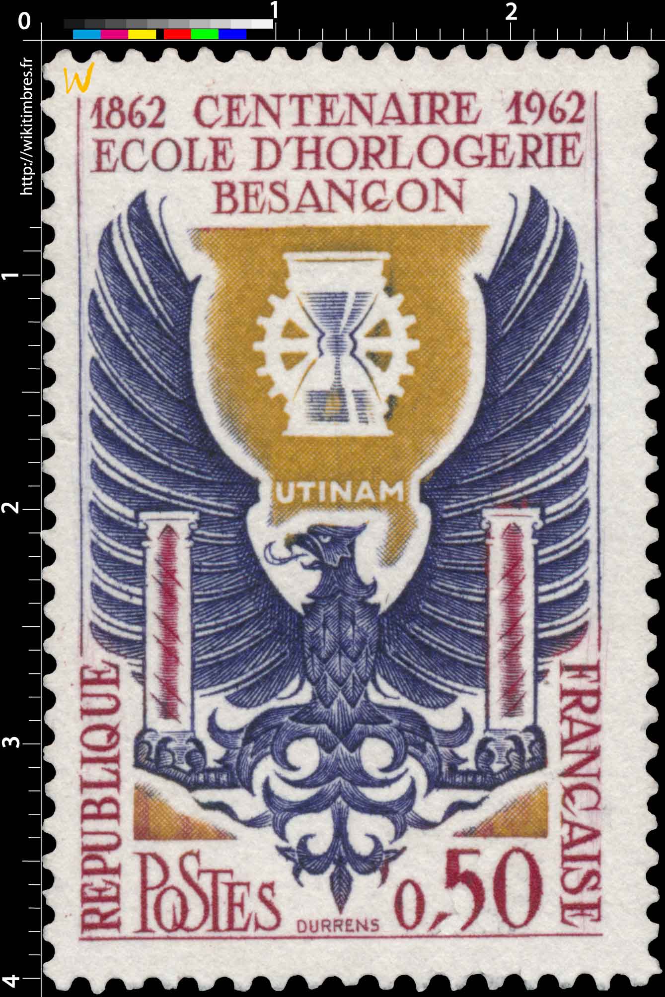 CENTENAIRE ÉCOLE D’HORLOGERIE BESANÇON 1862-1962 UTINAM