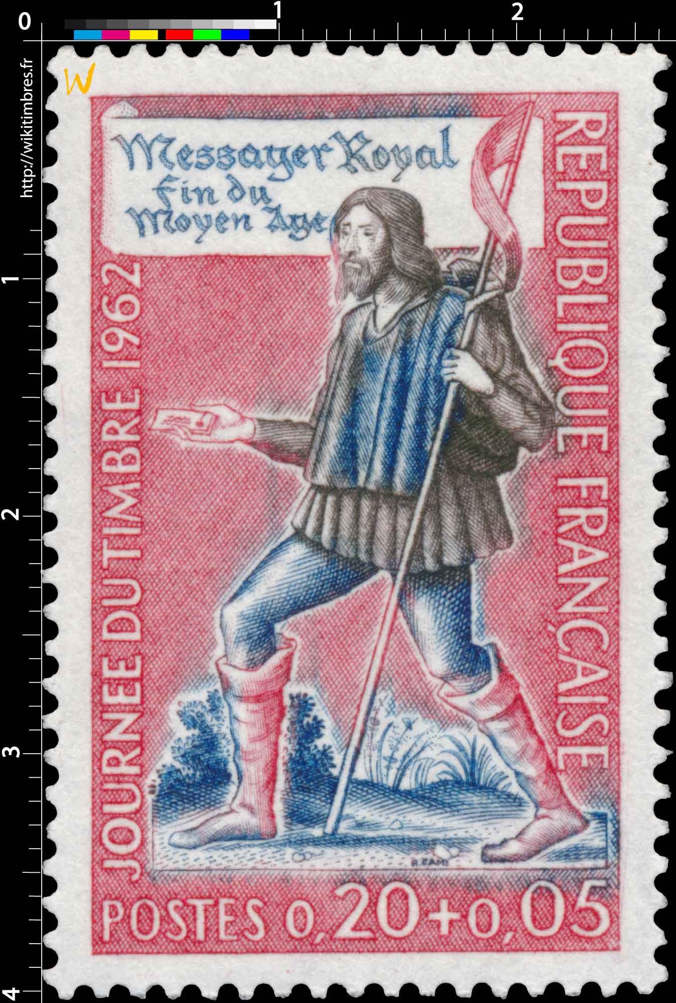 JOURNÉE DU TIMBRE 1962 Messager Royal Fin du Moyen Age