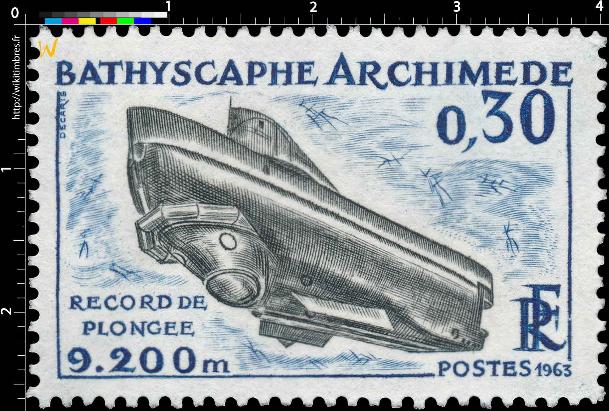 1963 BATHYSCAPHE ARCHIMÈDE RECORD DE PLONGÉE 9.200m