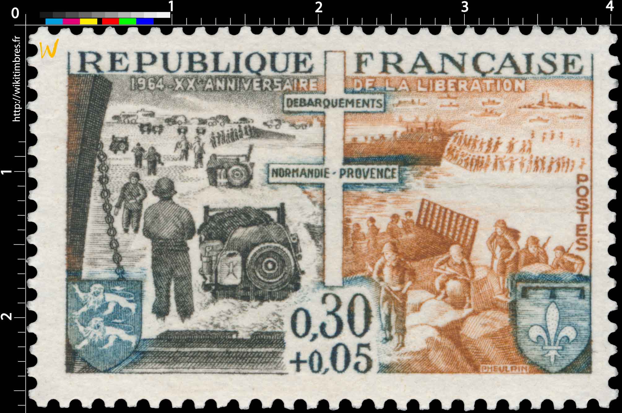 1964- XXe ANNIVERSAIRE DE LA LIBÉRATION DÉBARQUEMENTS NORMANDIE-PROVENCE