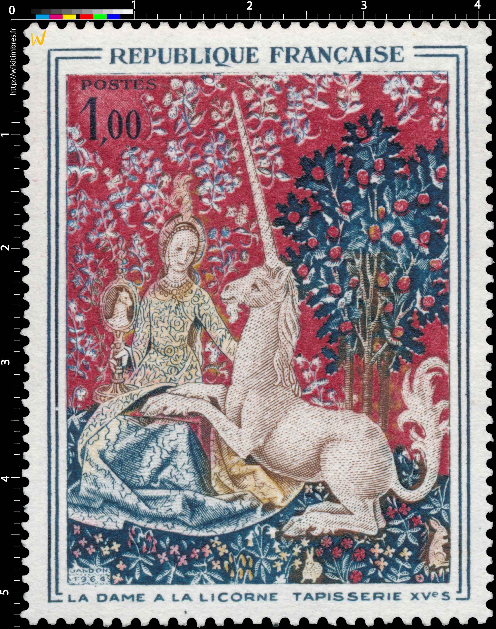 1964 LA DAME À LA LICORNE TAPISSERIE XVe S
