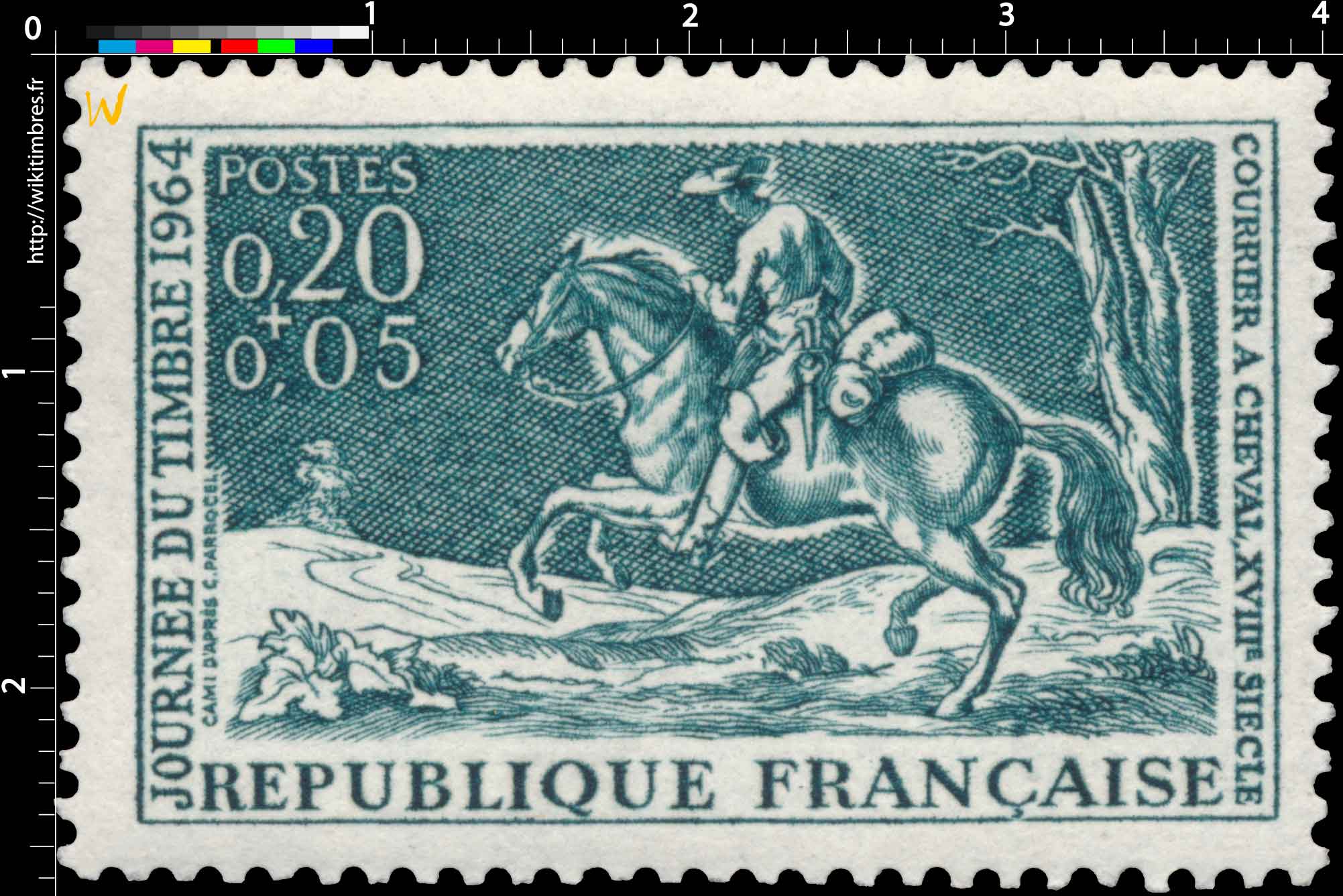 JOURNÉE DU TIMBRE 1964 COURRIER A CHEVAL, XVIIIe SIÈCLE