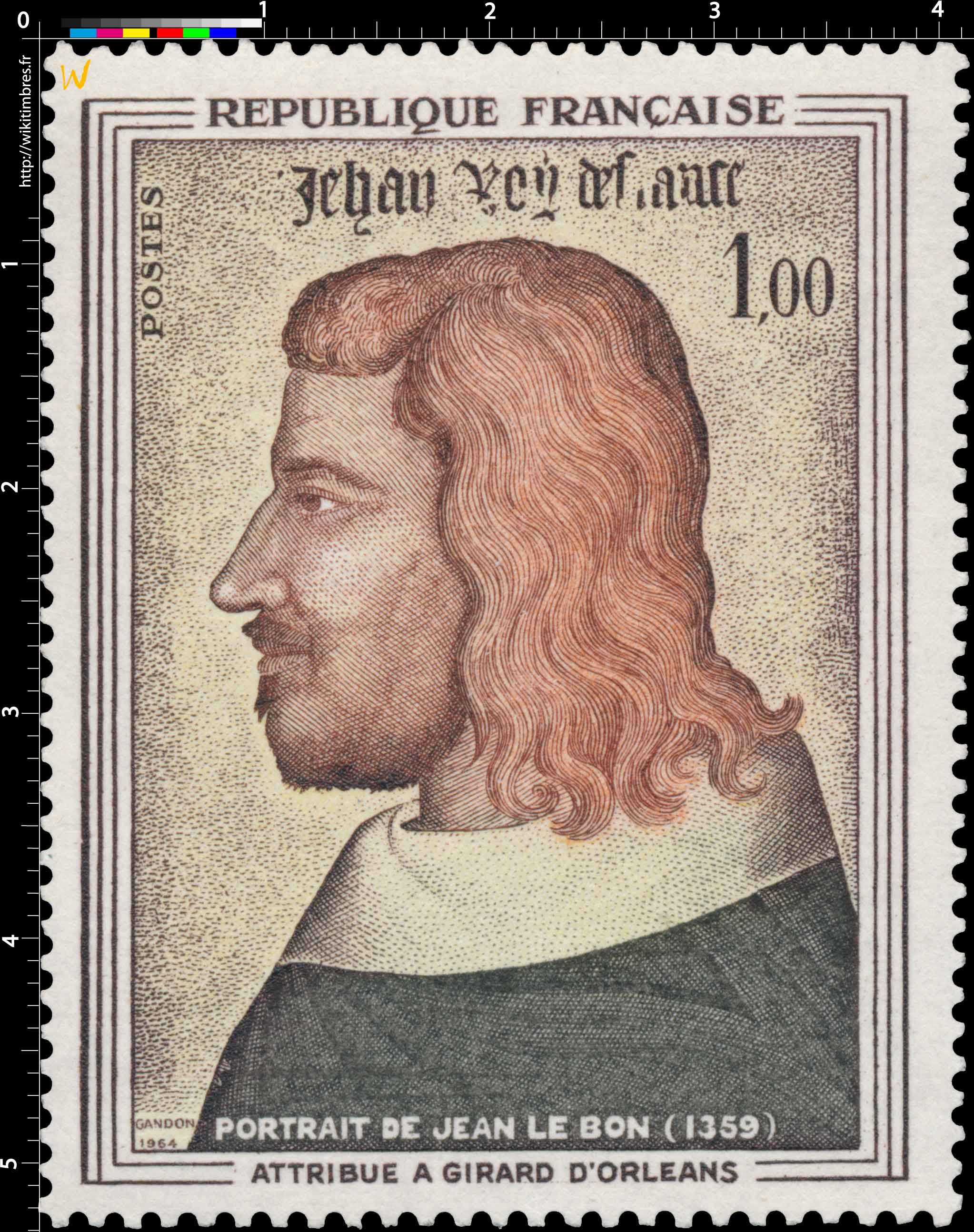 1964 PORTRAIT DE JEAN LE BON (1359) ATTRIBUÉ A GIRARD D'ORLÉANS
