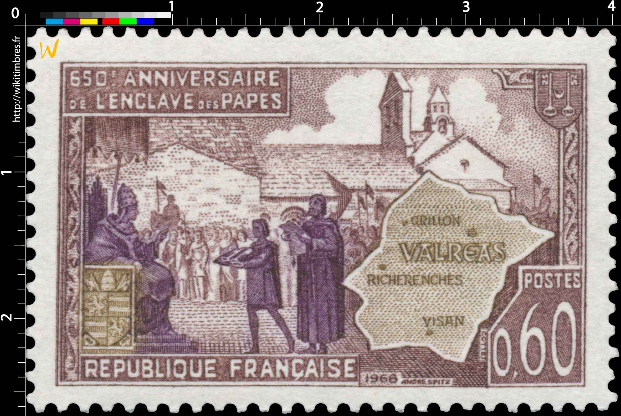 1968 650e ANNIVERSAIRE DE L'ENCLAVE DES PAPES VALRÉAS