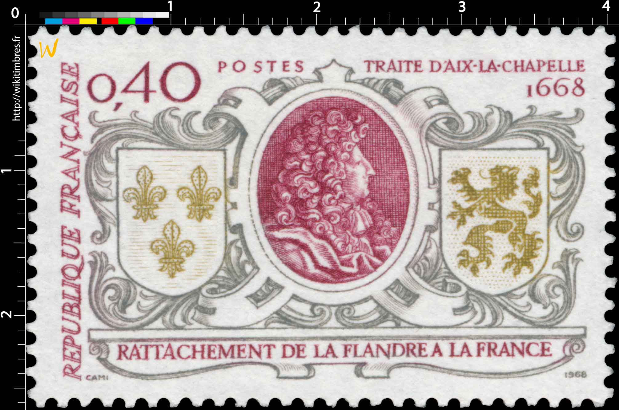 1968 RATTACHEMENT DE LA FLANDRE A LA FRANCE TRAITE D'AIX LA CHAPELLE 1668
