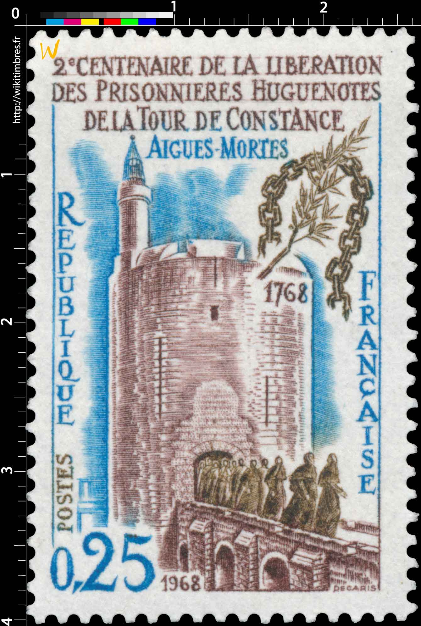 1968 BICENTENAIRE DE LA LIBÉRATION DES PRISONNIÈRES HUGUENOTES DE LA TOUR DE CONSTANCE AIGUES-MORTES 1768