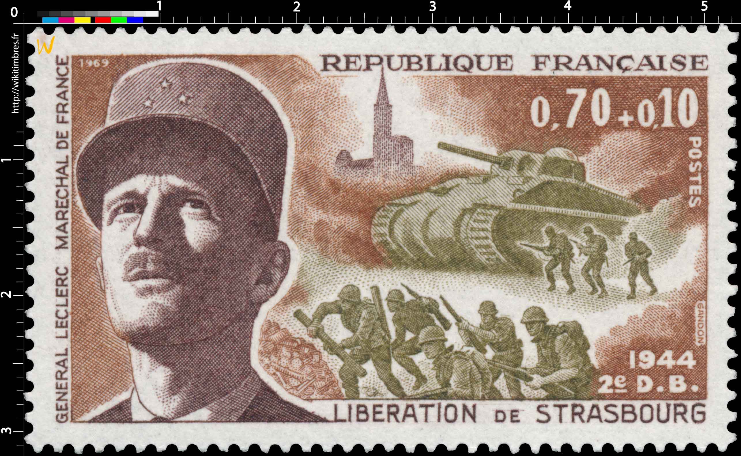 1969 LIBÉRATION DE STRASBOURG 1944 2e DB GENERAL LECLERC MARECHAL DE FRANCE