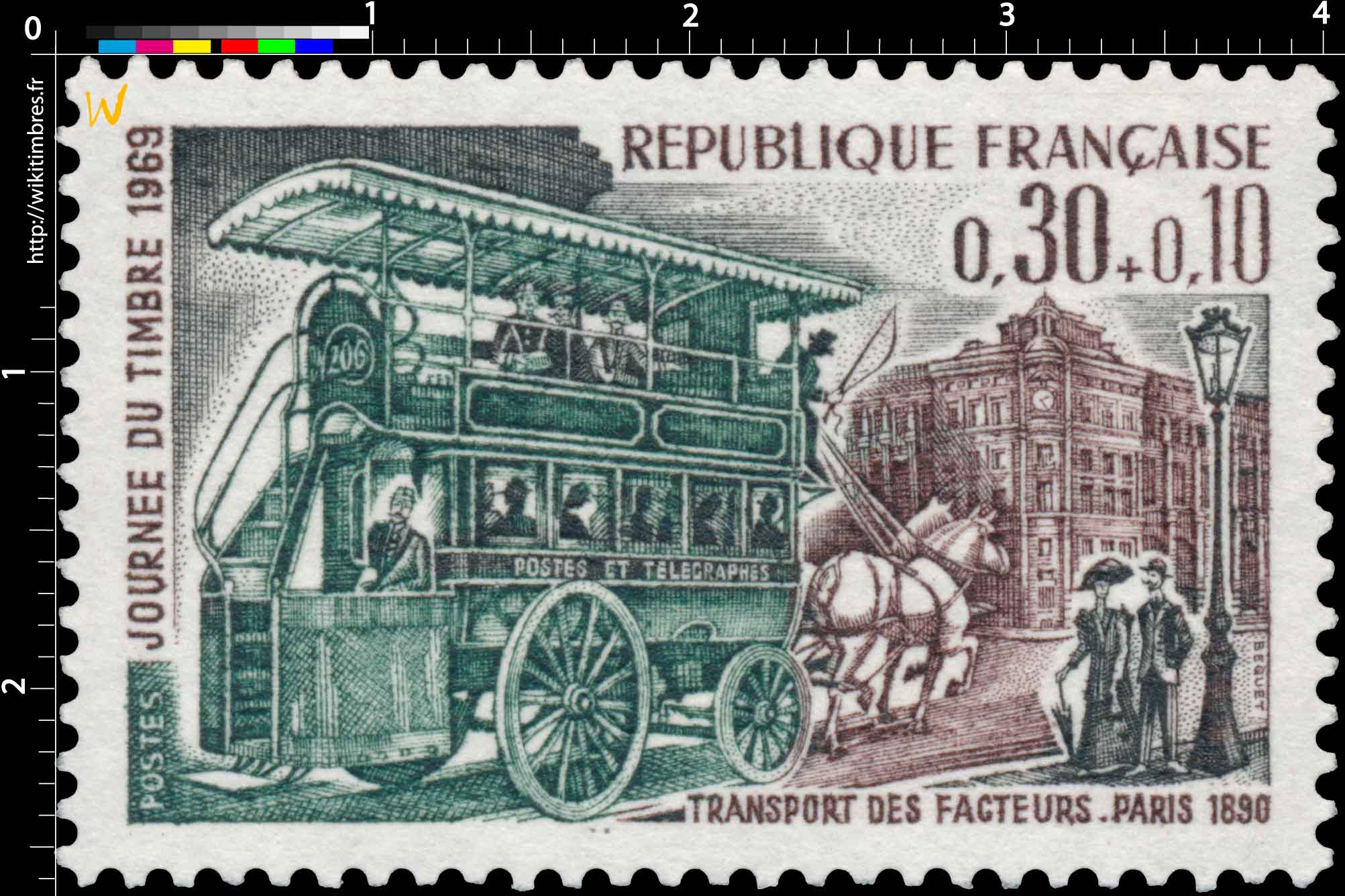 JOURNÉE DU TIMBRE 1969 TRANSPORT DES FACTEURS. PARIS 1830