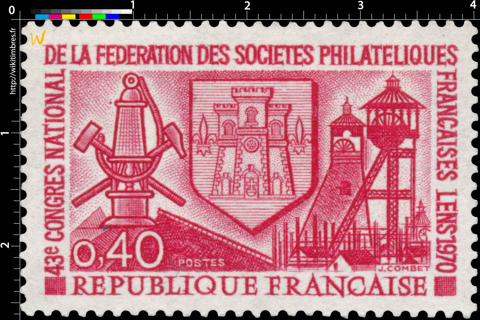43e CONGRÈS NATIONAL DE LA FÉDÉRATION DES SOCIÉTÉS PHILATÉLIQUE FRANÇAISE LENS 1970