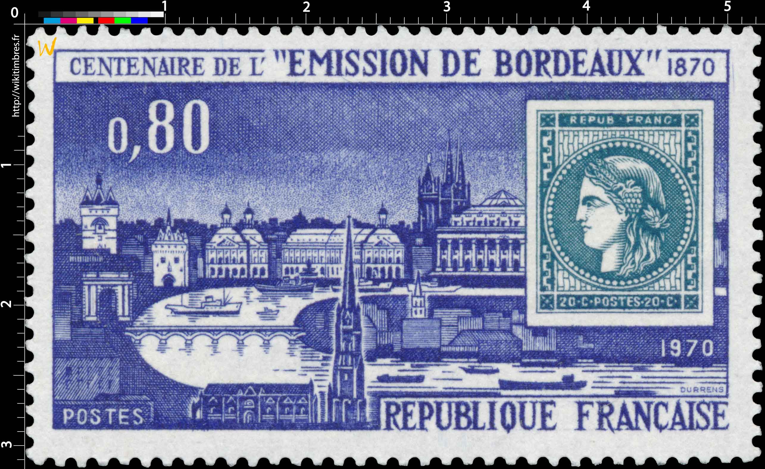 1970 CENTENAIRE DE L' ÉMISSION DE BORDEAUX 1870