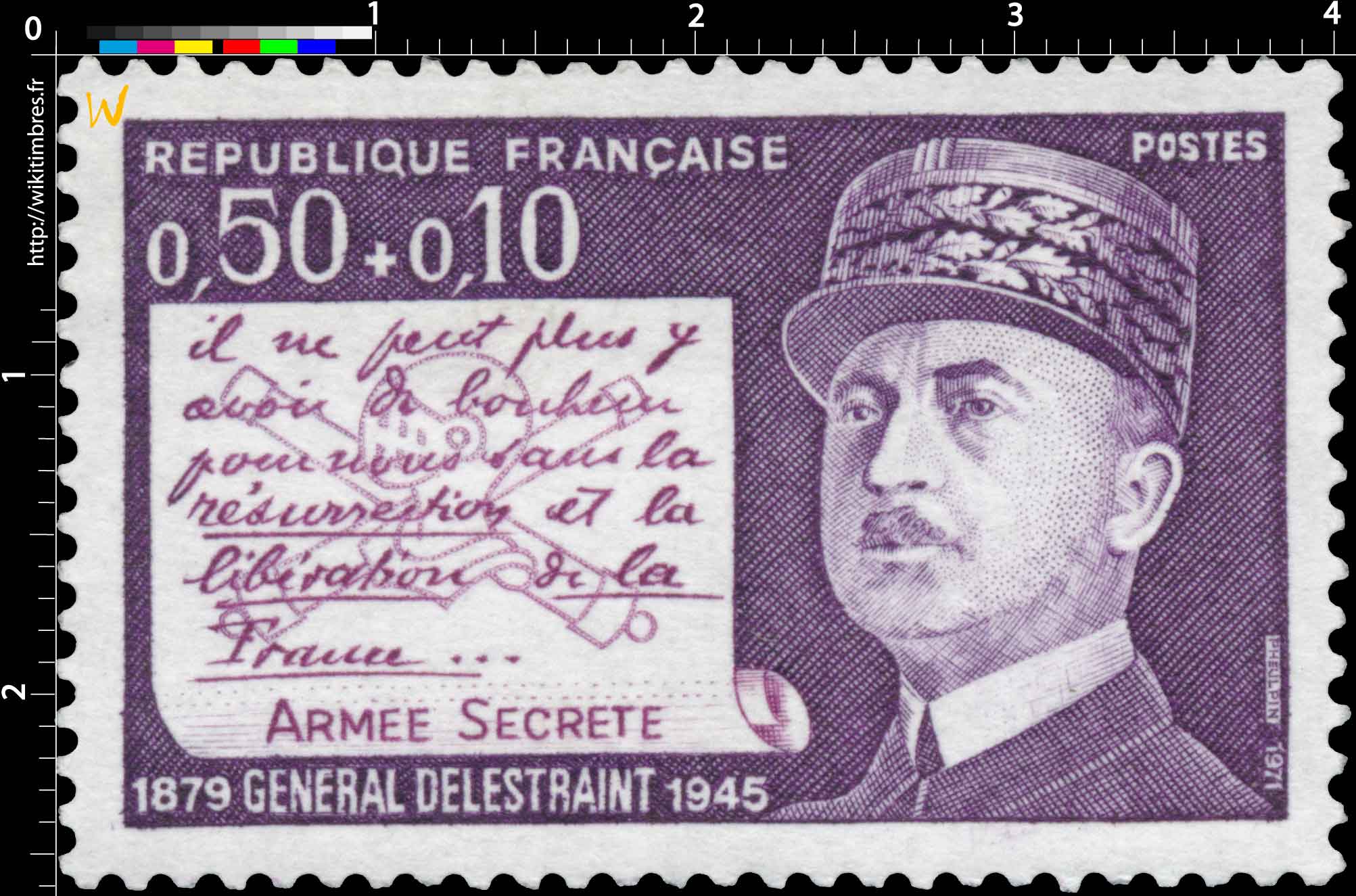 1971 GÉNÉRAL DELESTRAINT 1879-1945 ARMÉE SECRÈTE