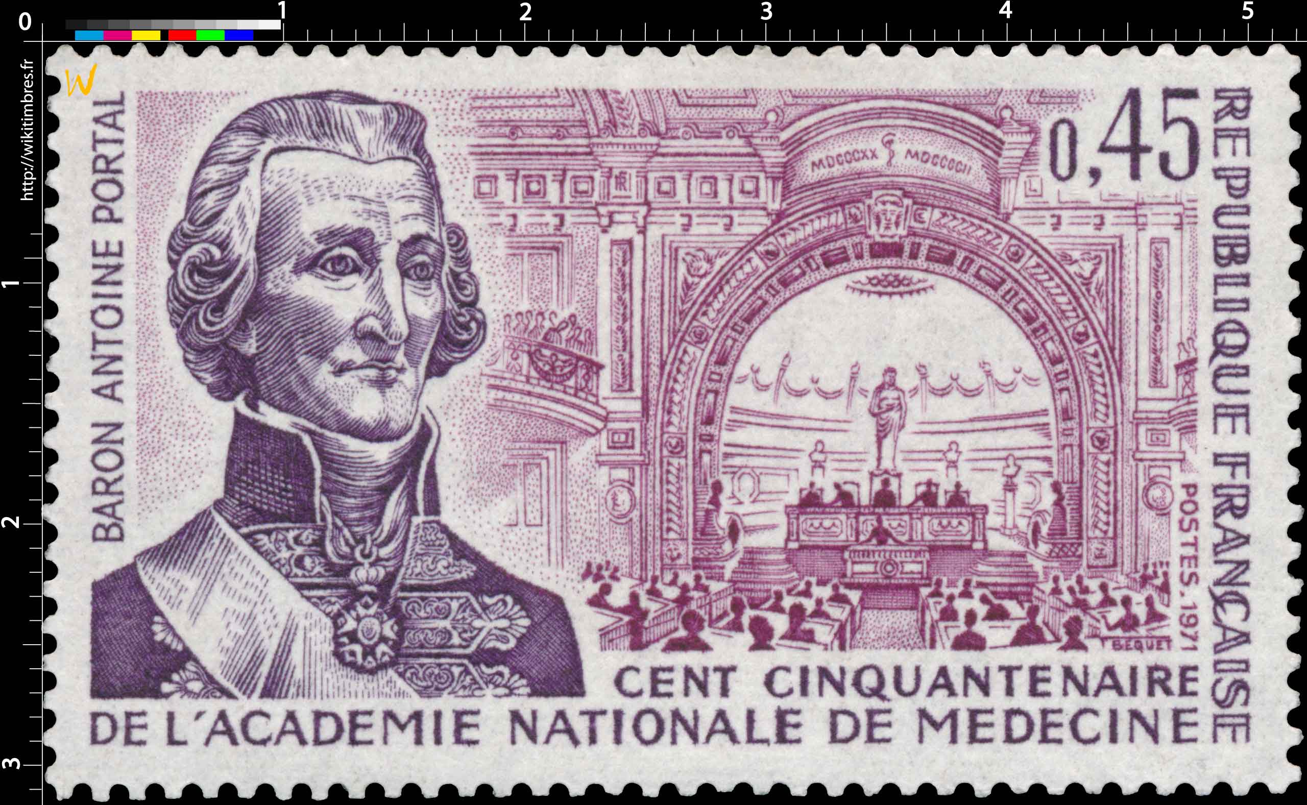 1971 CENT CINQUANTENAIRE DE L'ACADÉMIE NATIONALE DE MÉDECINE BARON ANTOINE PORTAL
