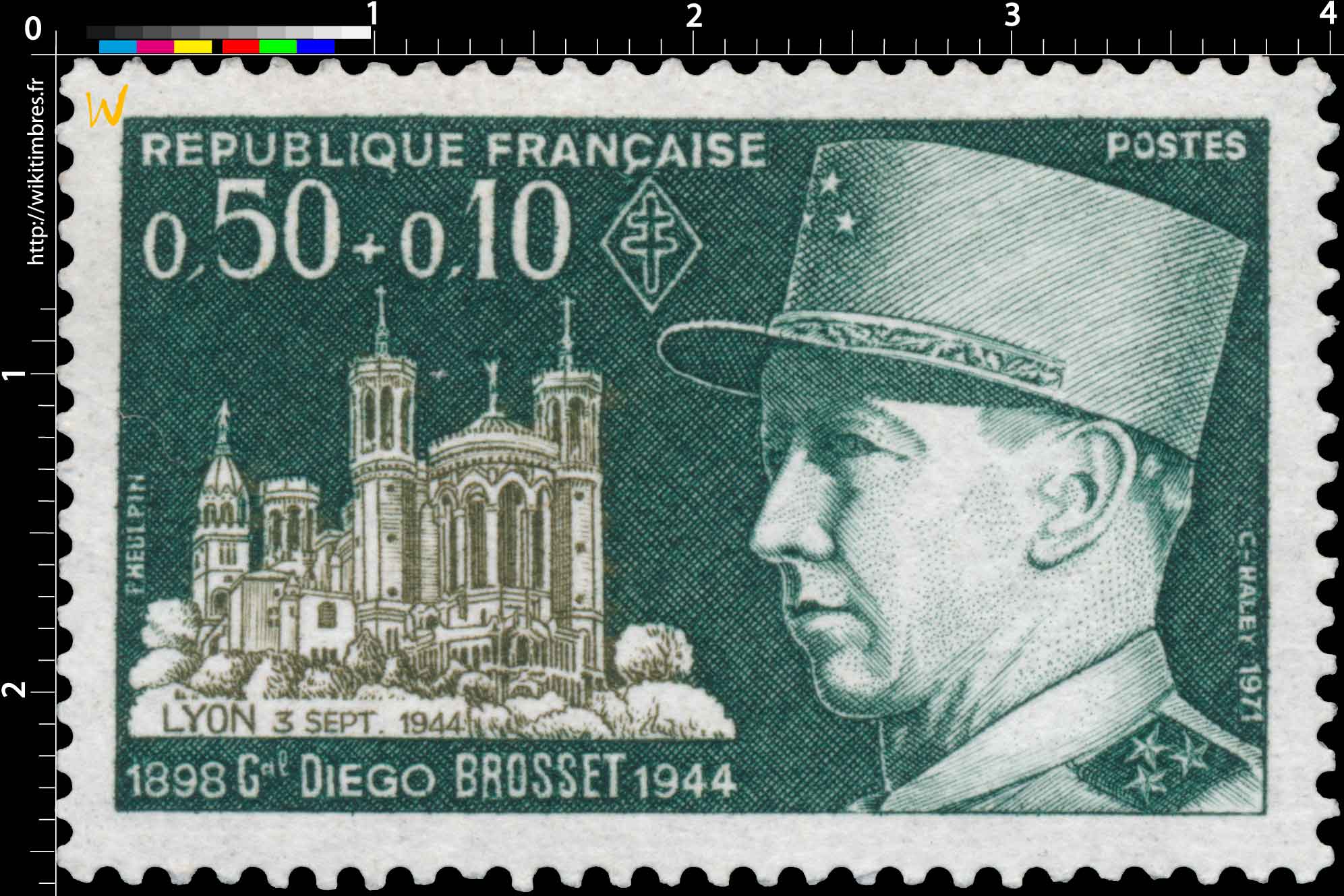 1971 Gal DIÉGO BROSSET 1898-1944 Lyon 3 SEPT. 1944