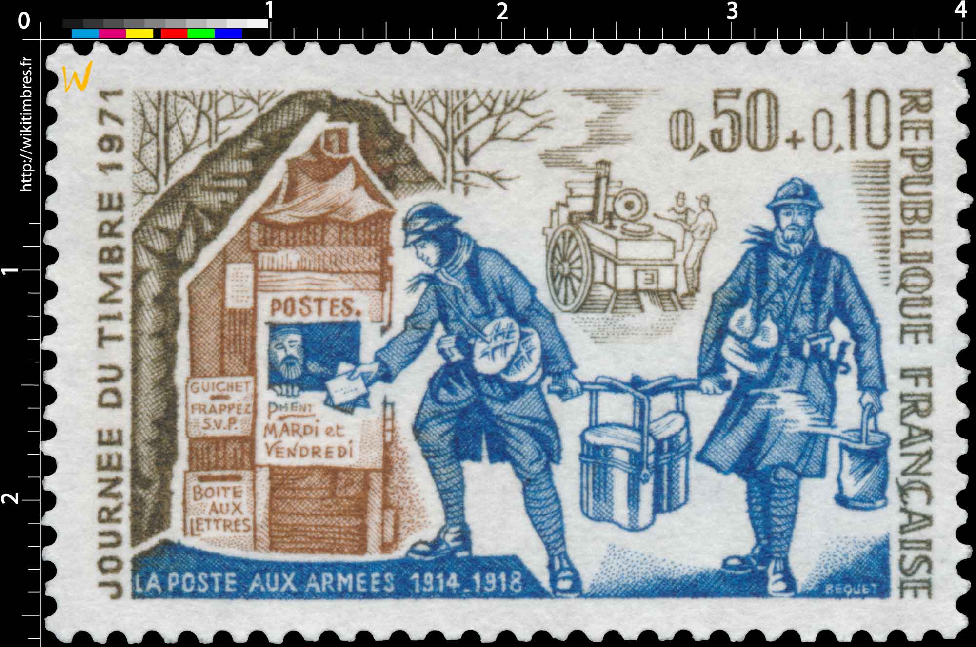 JOURNÉE DU TIMBRE 1971 LA POSTE AUX ARMÉES 1914-1918